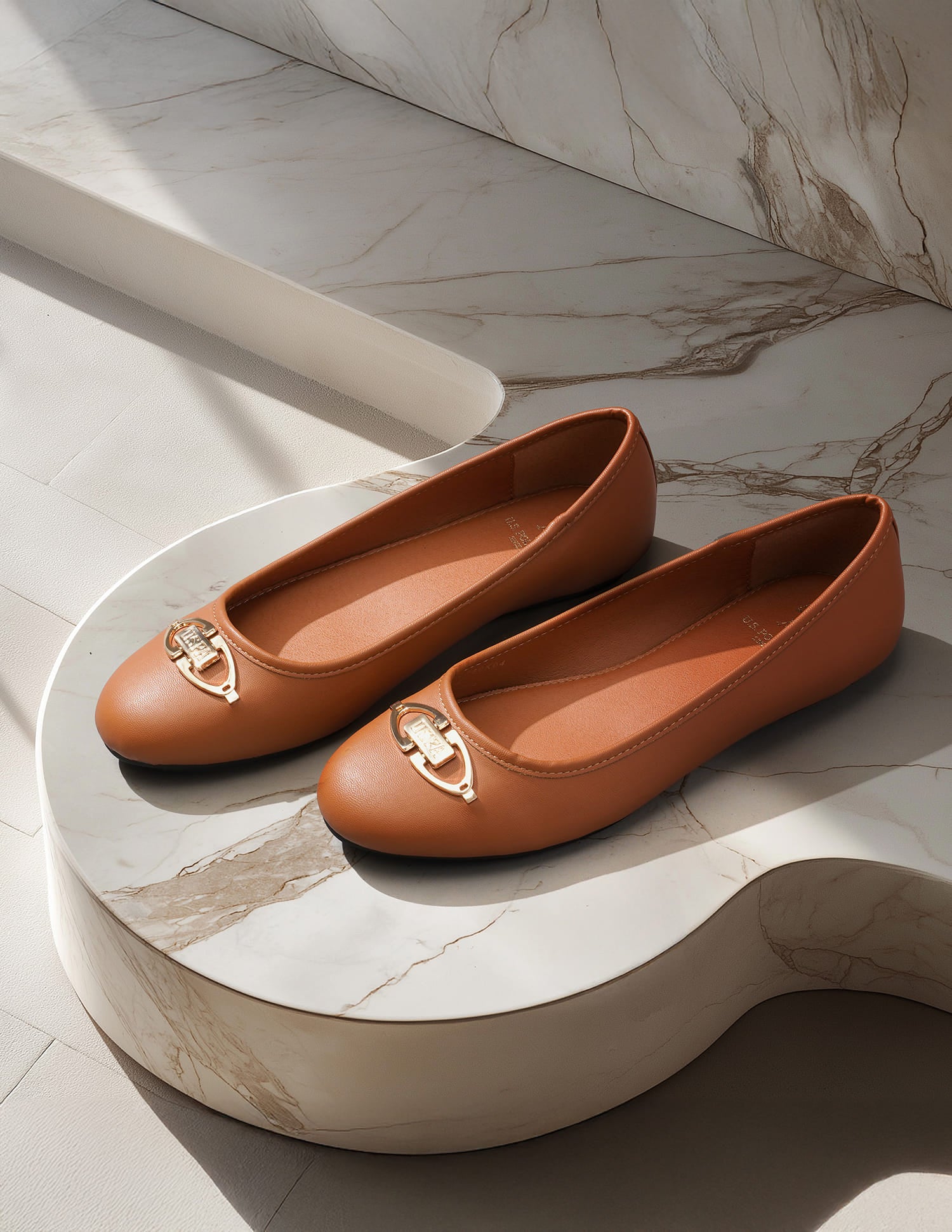 Mia Brown Ballerinas Tan - U.S. Polo Assn. India | Large