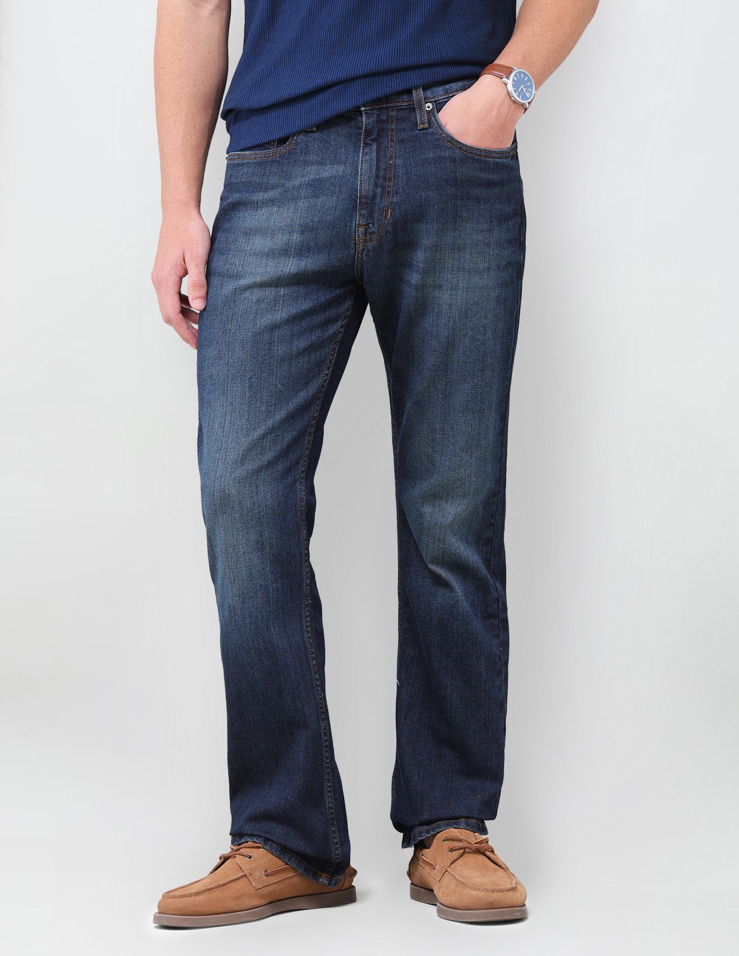 Connor Bootcut Fit Blue Jeans Mid Blue - U.S. Polo Assn. India | Large