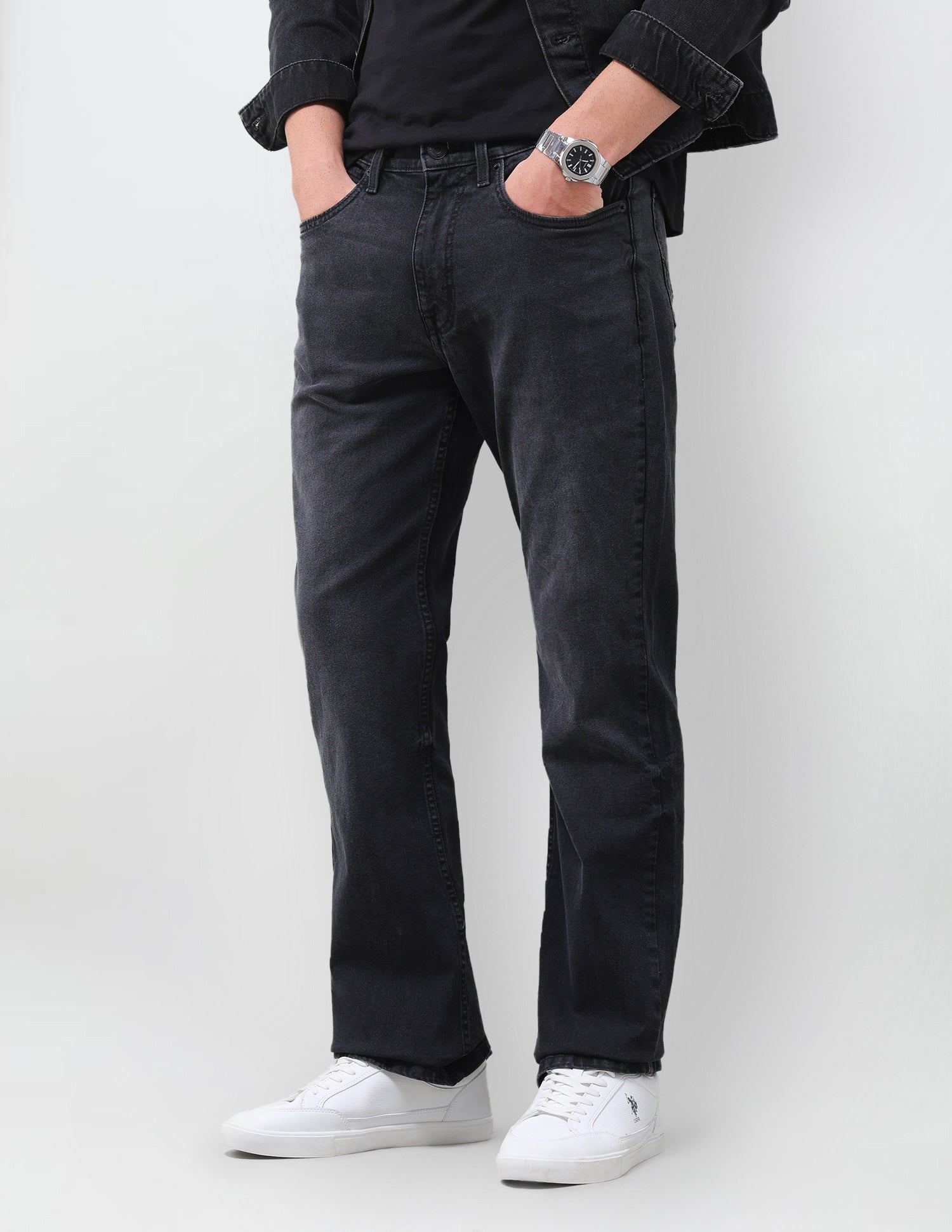 Connor Bootcut Fit Black Jeans Black - U.S. Polo Assn. India | Large