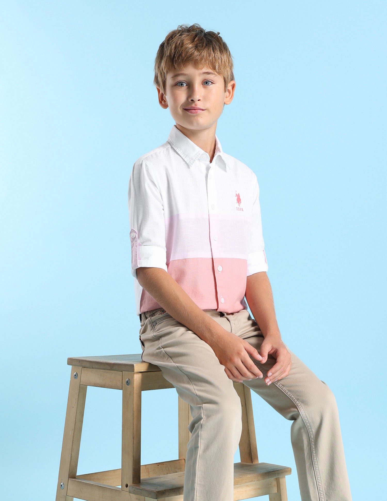 Boys Colourblocked Regular Fit Shirt