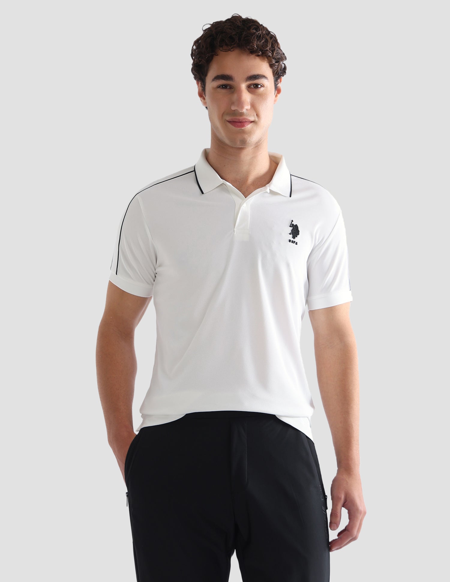 Solid Slim Fit Active Polo Shirt