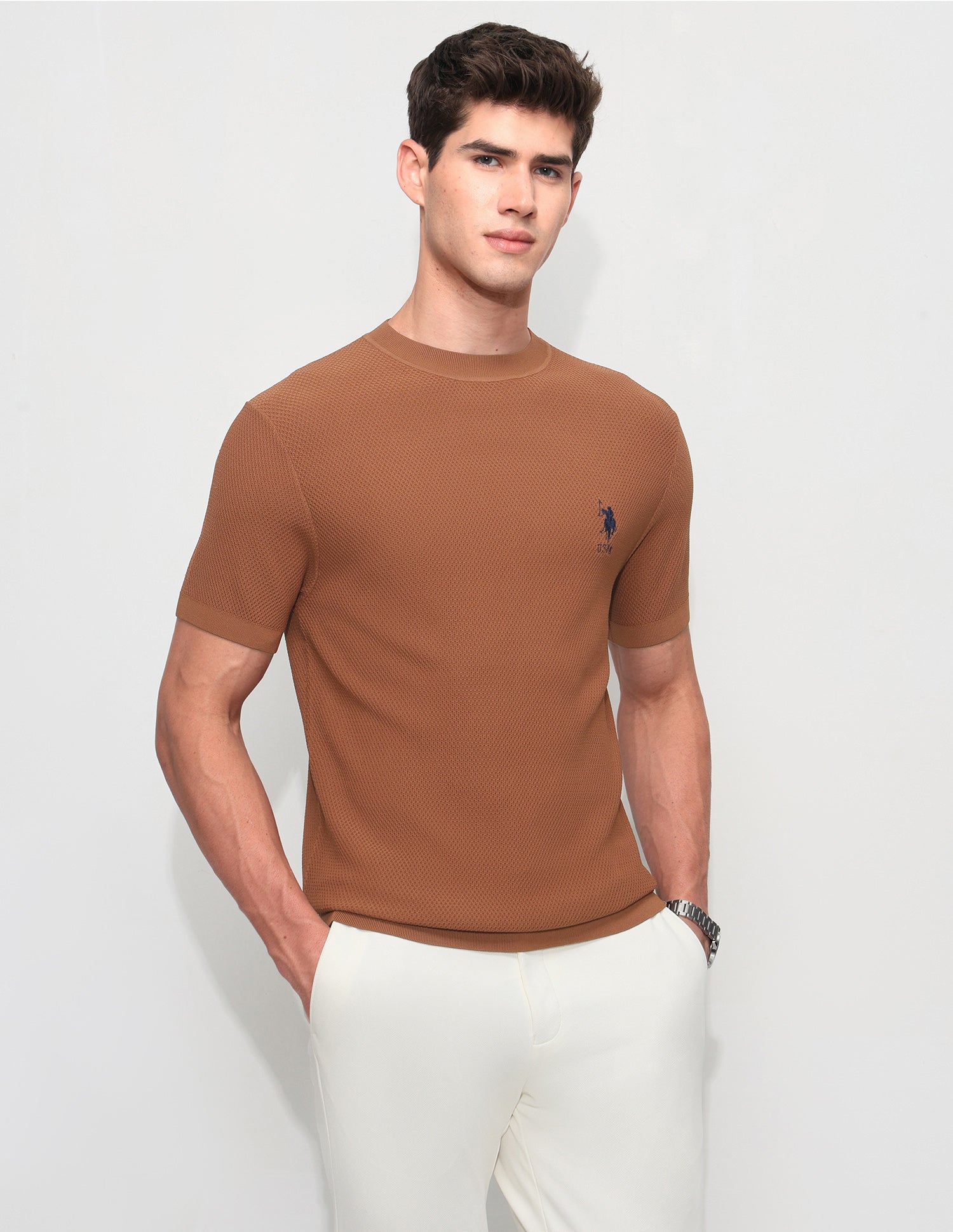 Textured Slim Fit T-Shirt