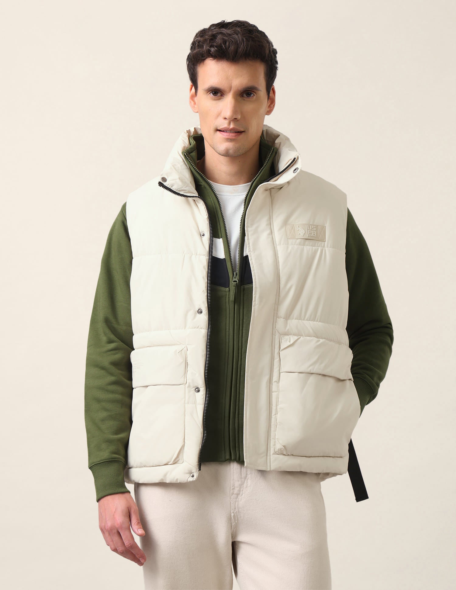 Regular Fit Solid Padded Jacket