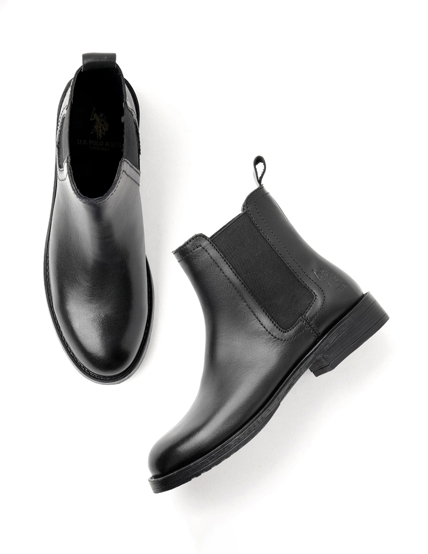 Women Antonella Leather Chelsea Boots Black - U.S. POLO ASSN. | Large