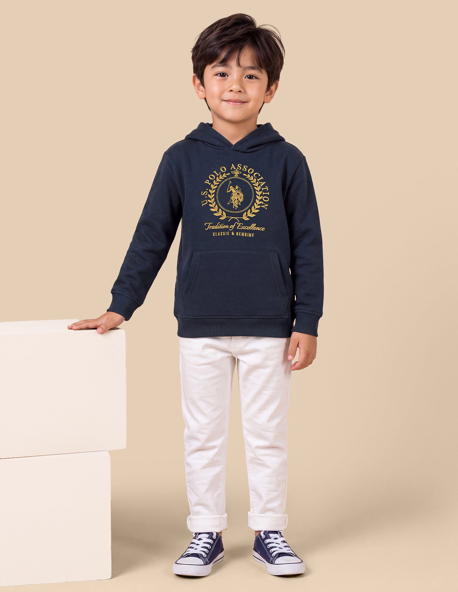 Brand Embroidered Regular Fit Sweatshirt Navy - U.S. Polo Assn. India | Large