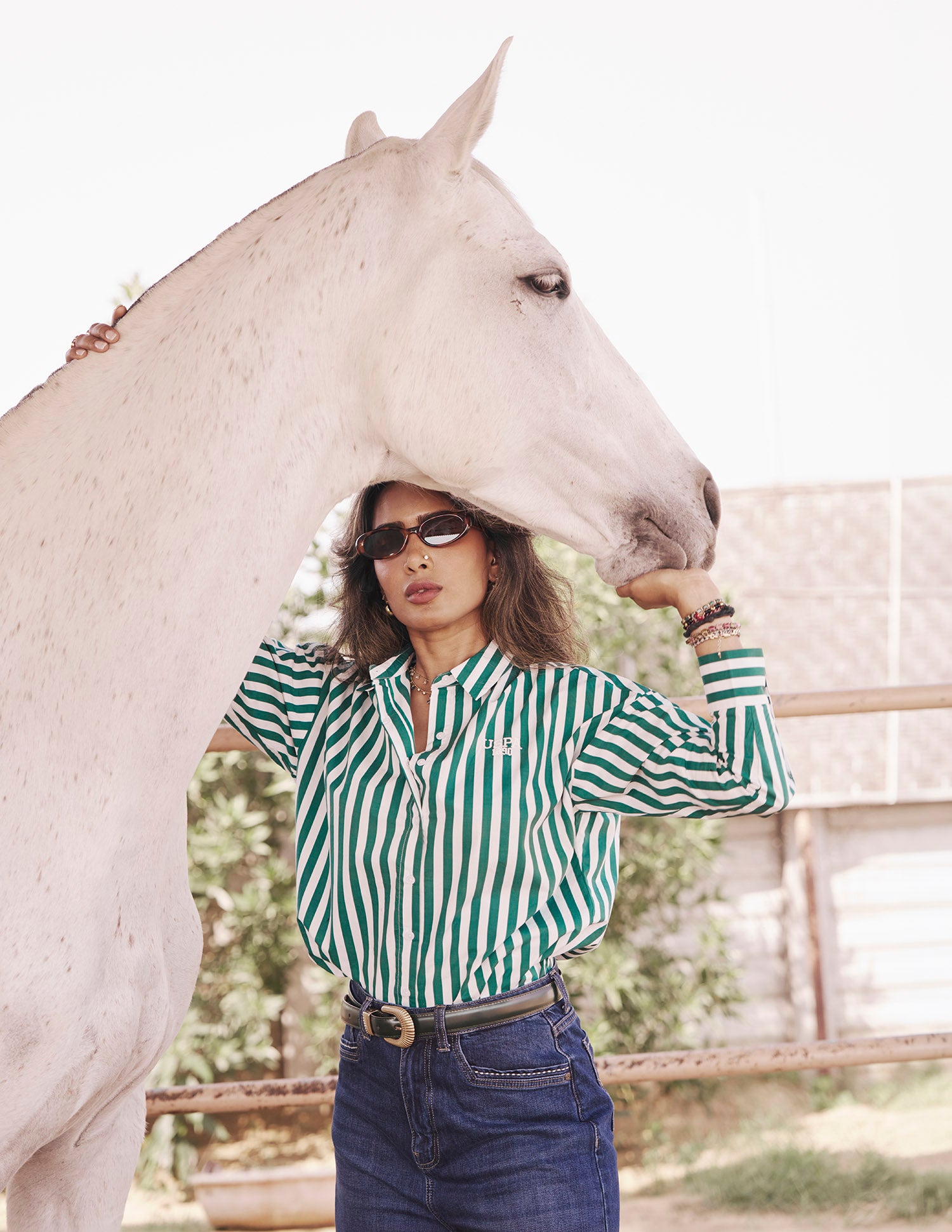 Vertical Striped Oversized Fit Shirt