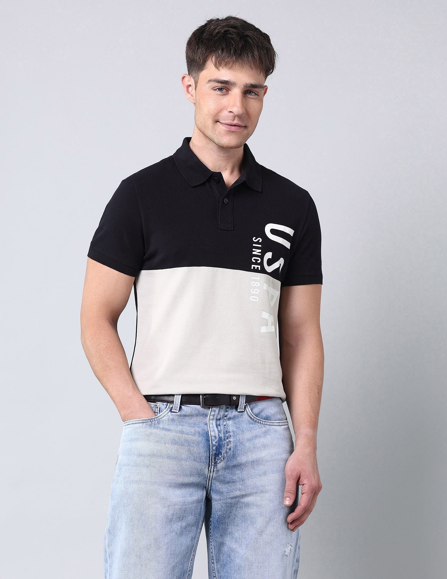 Cut & Sew Muscle Fit Polo Shirt
