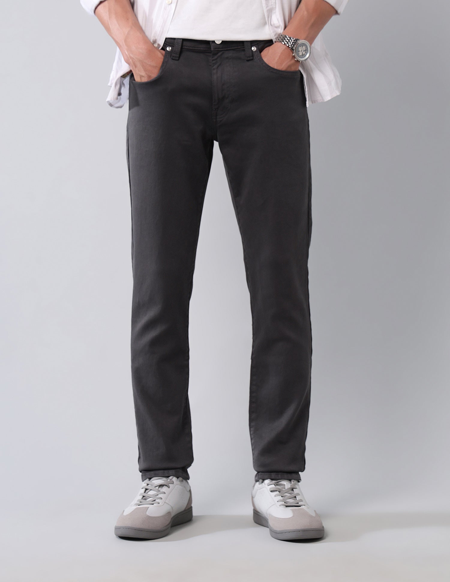 Brandon Slim Tapered Fit Grey Jeans