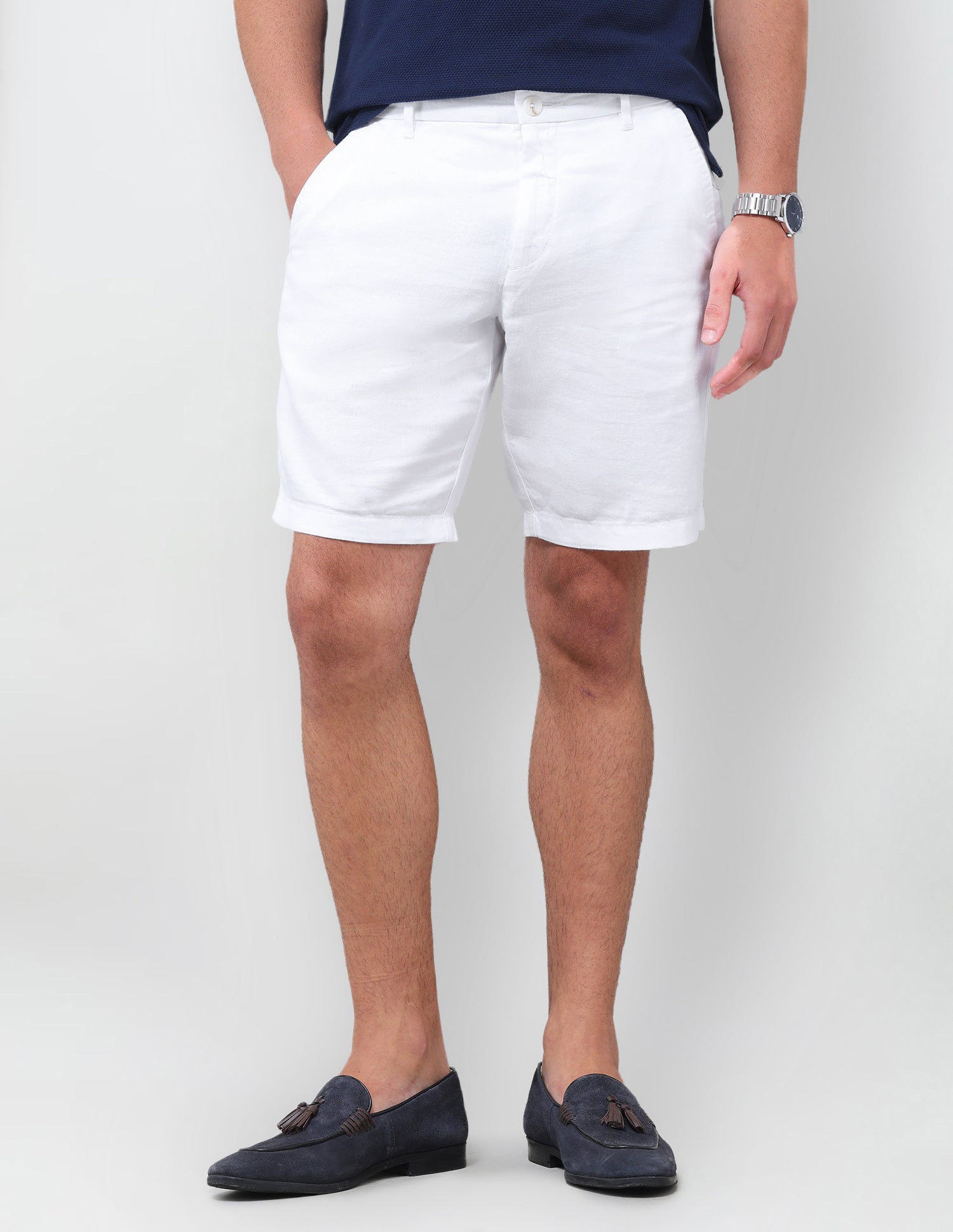 Solid Slim Fit Chino Shorts