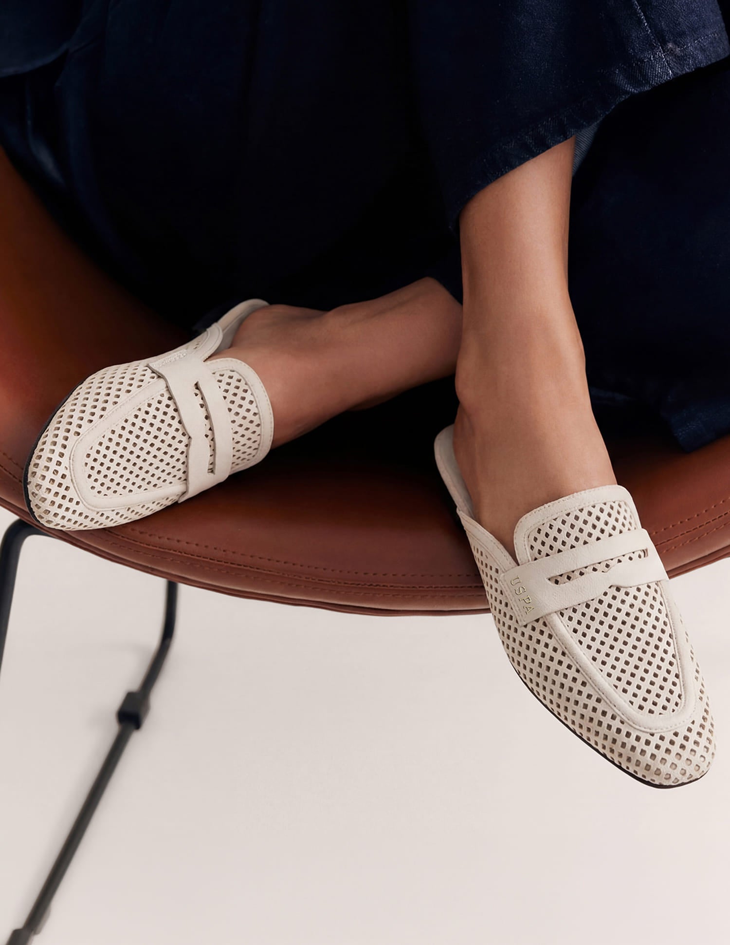 Rivane Mule With Mesh Textured Outsole Off White - U.S. Polo Assn. India | Large