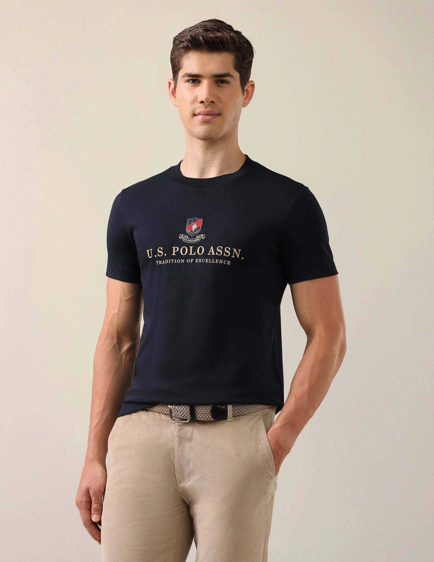 Brand Printed Slim Fit T-Shirt Navy - U.S. Polo Assn. India | Large
