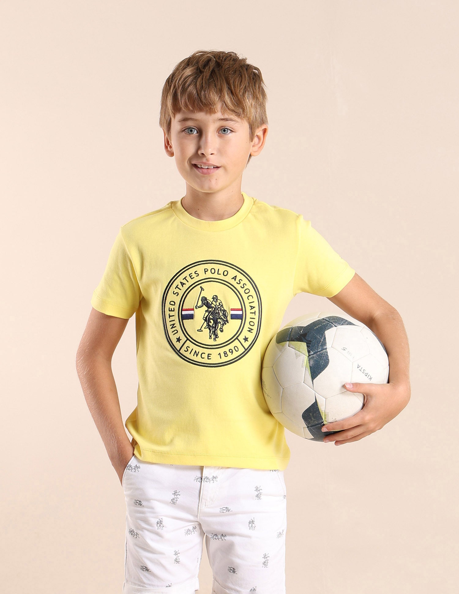 Boys Brand Printed Regular Fit T-Shirt