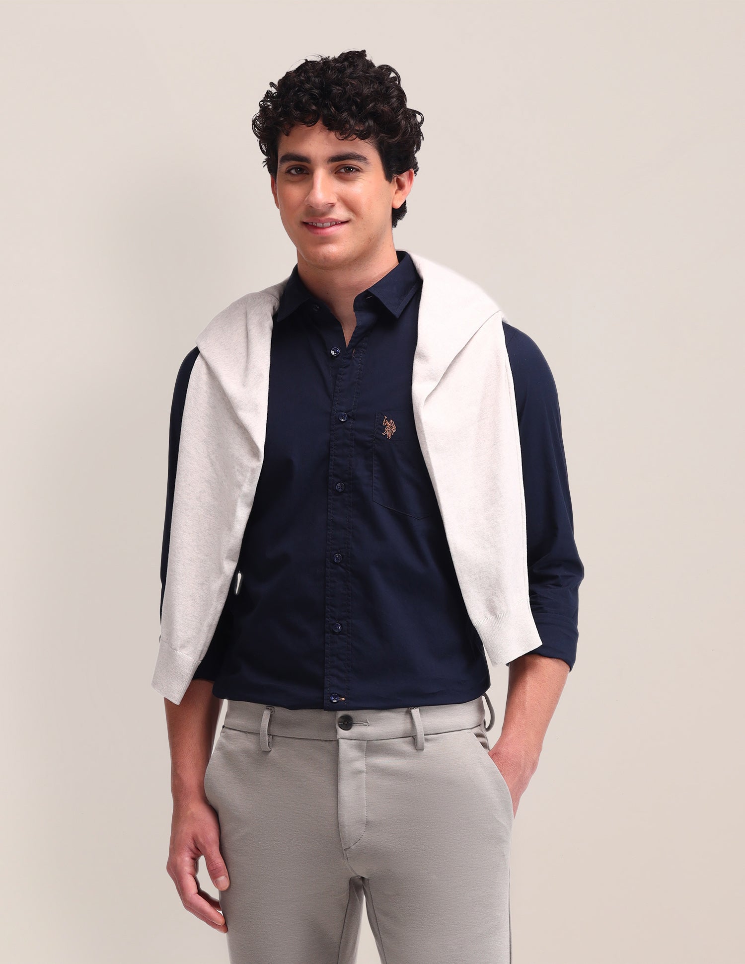 Solid Pattern Poplin Shirt