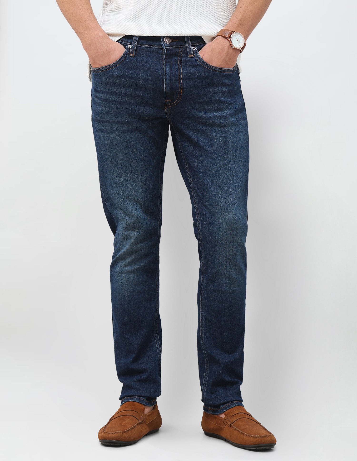 Regallo Skinny Fit Blue Jeans Mid Blue - U.S. Polo Assn. India | Large