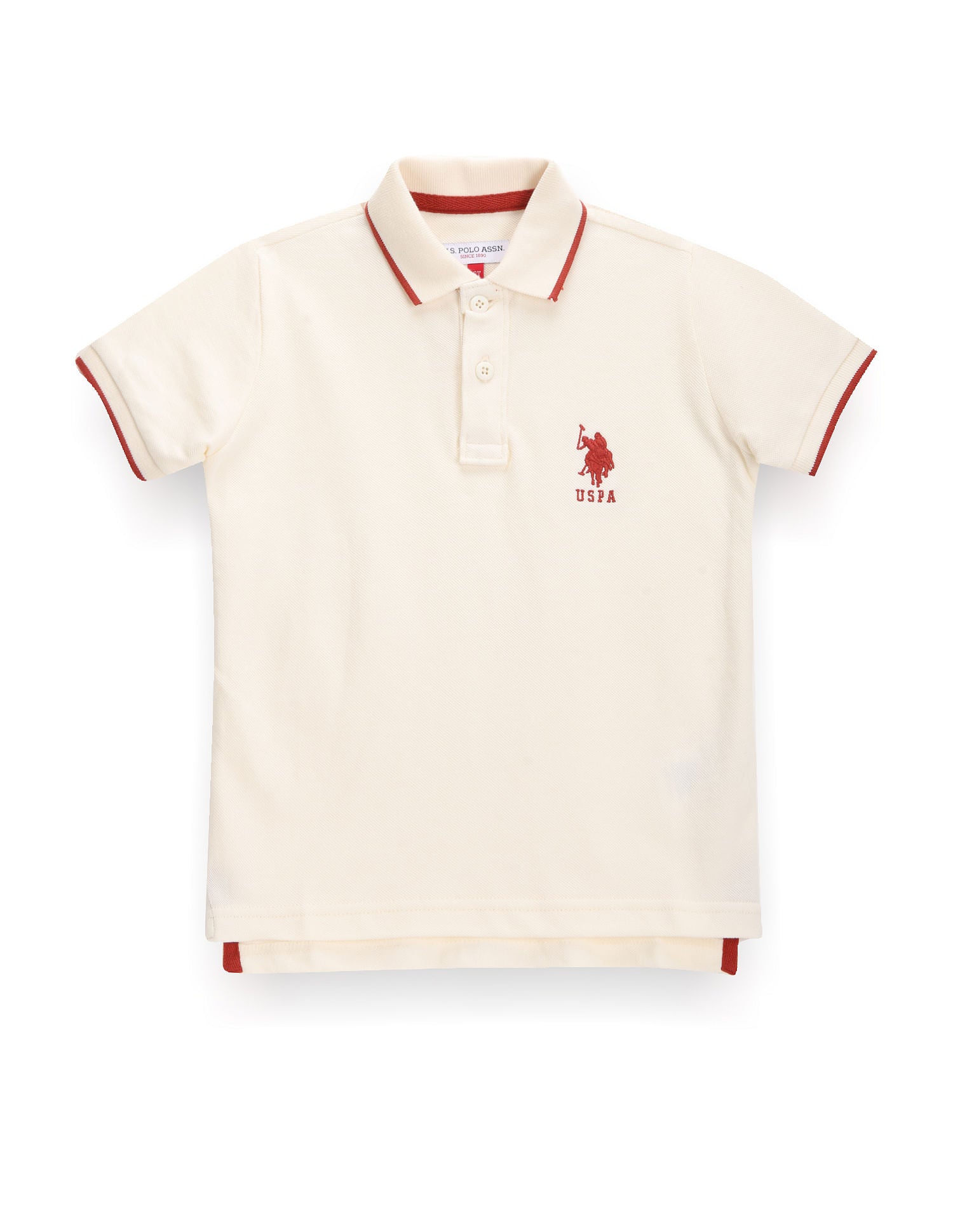 Boys Solid Polo Shirt Ecru - U.S. POLO ASSN. | Large