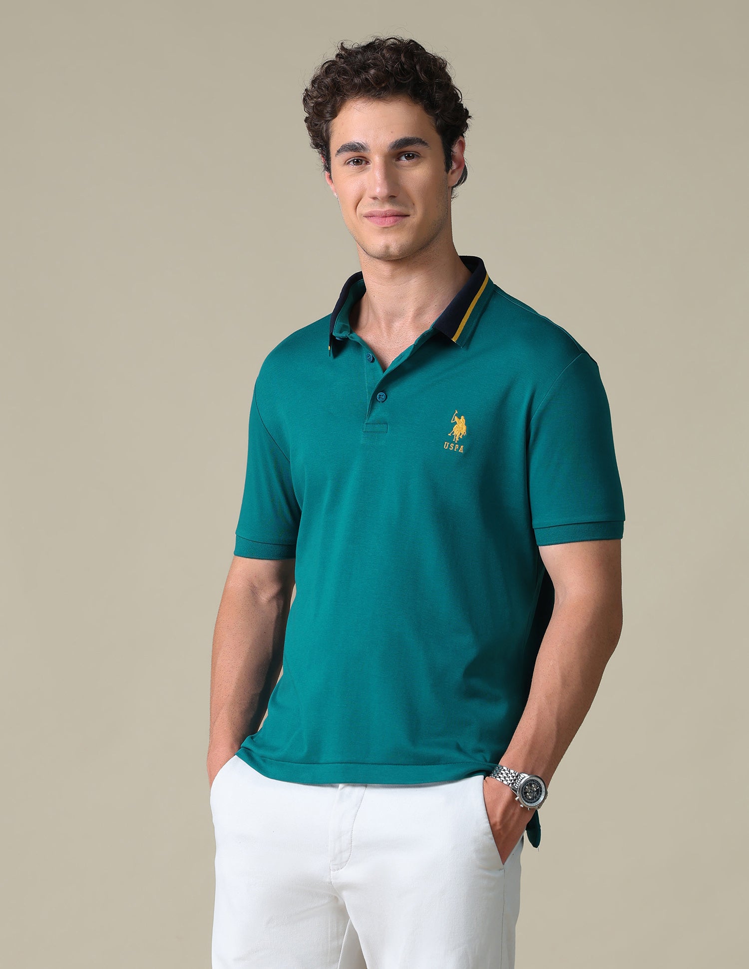 Regular Fit Solid Polo Shirt