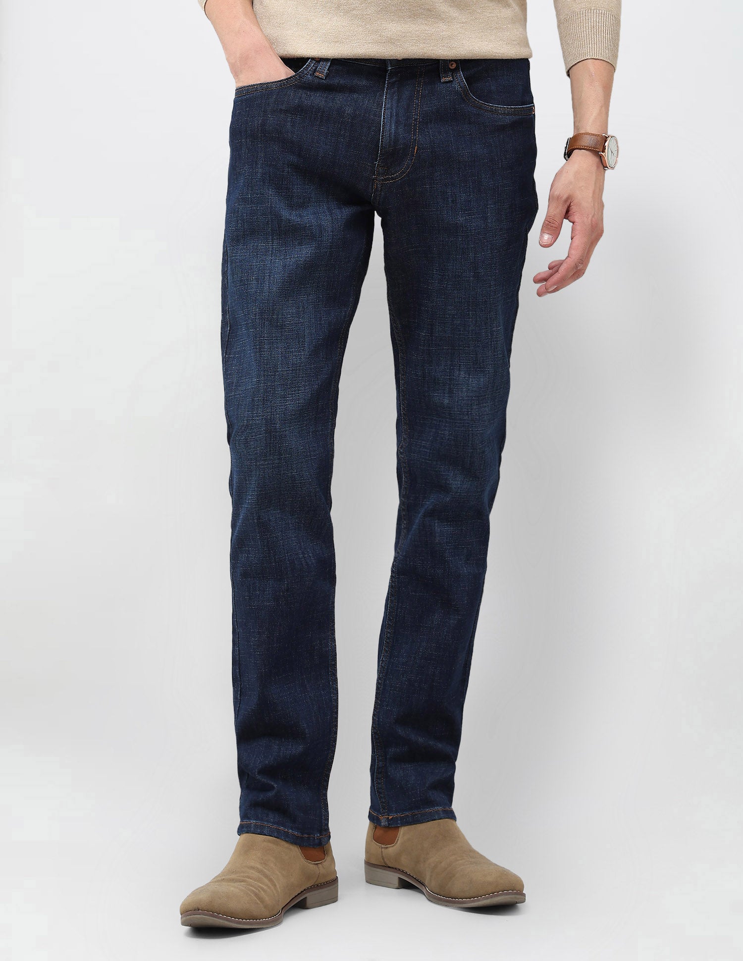 Brandon Slim Tapered Fit Blue Jeans