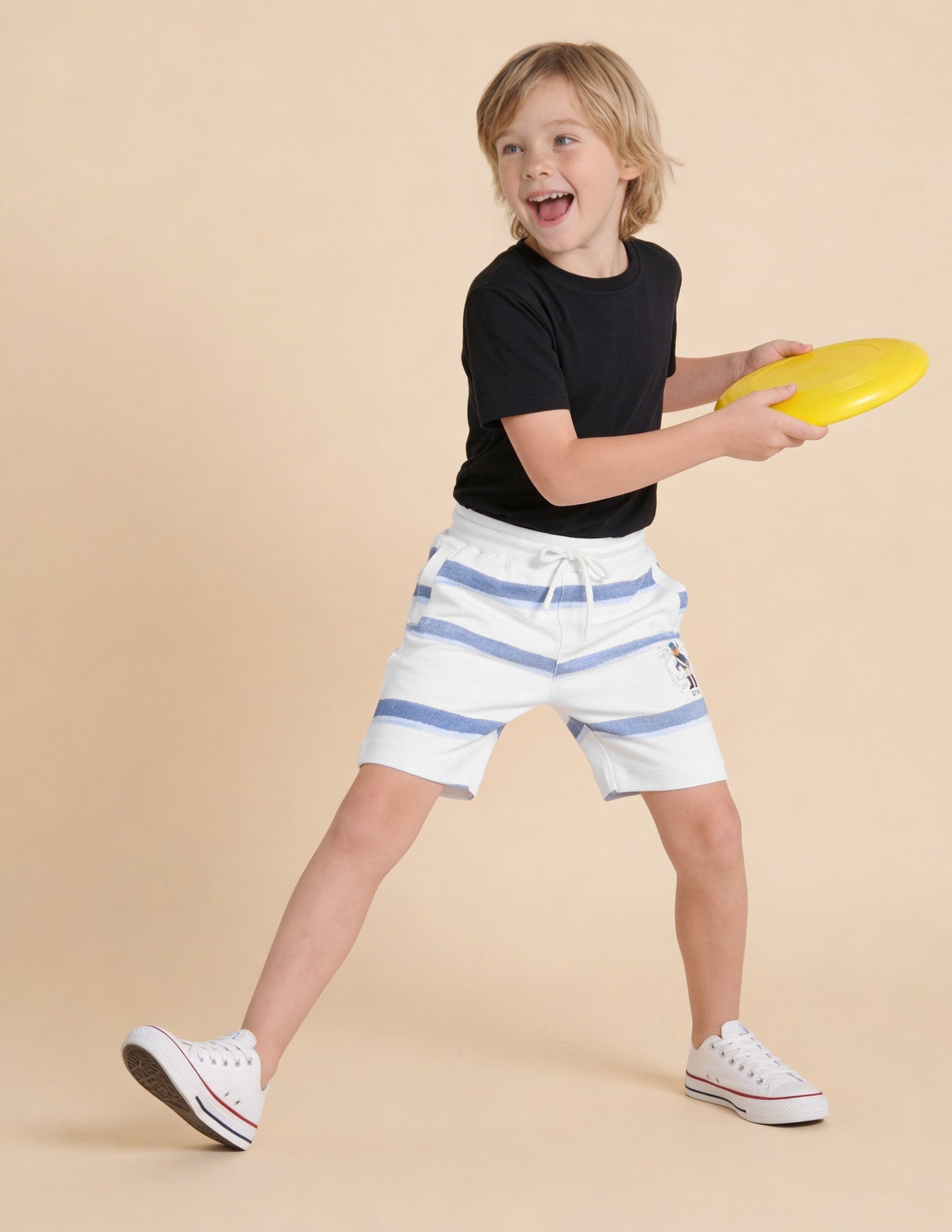 Horizontal Striped Regular Fit Shorts White - U.S. Polo Assn. India | Large