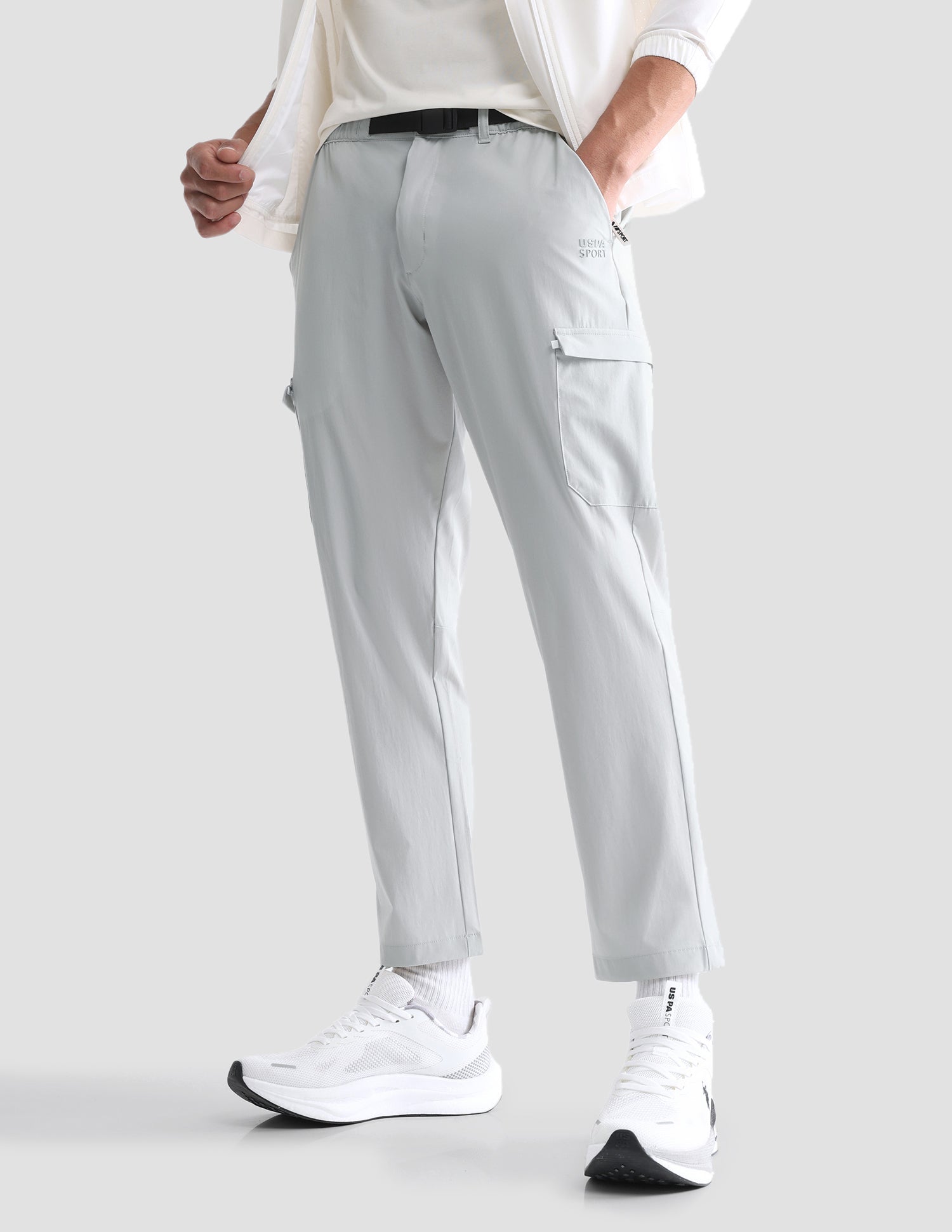 Solid Active Cargo Track Pants