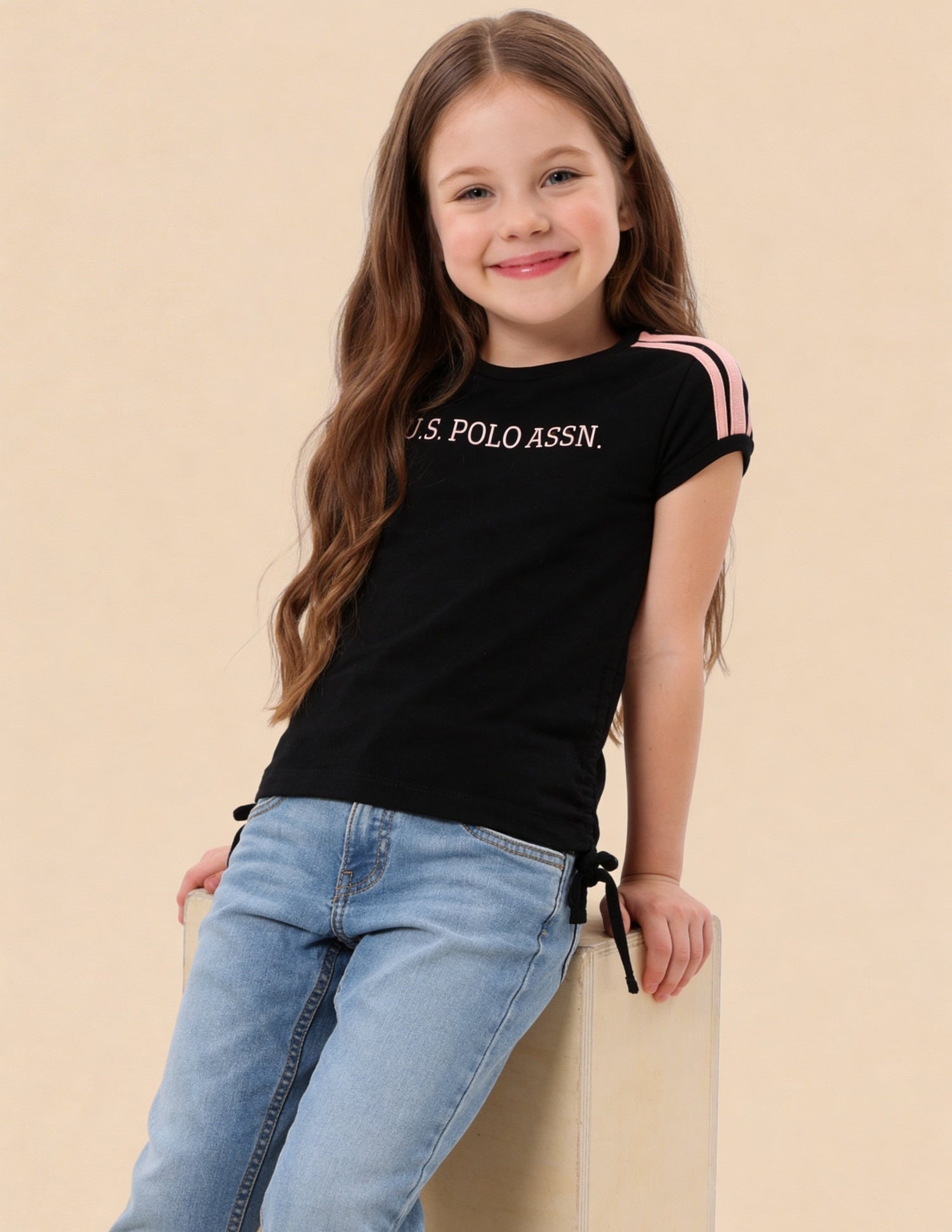 Brand Printed Ruched Regular Fit Top