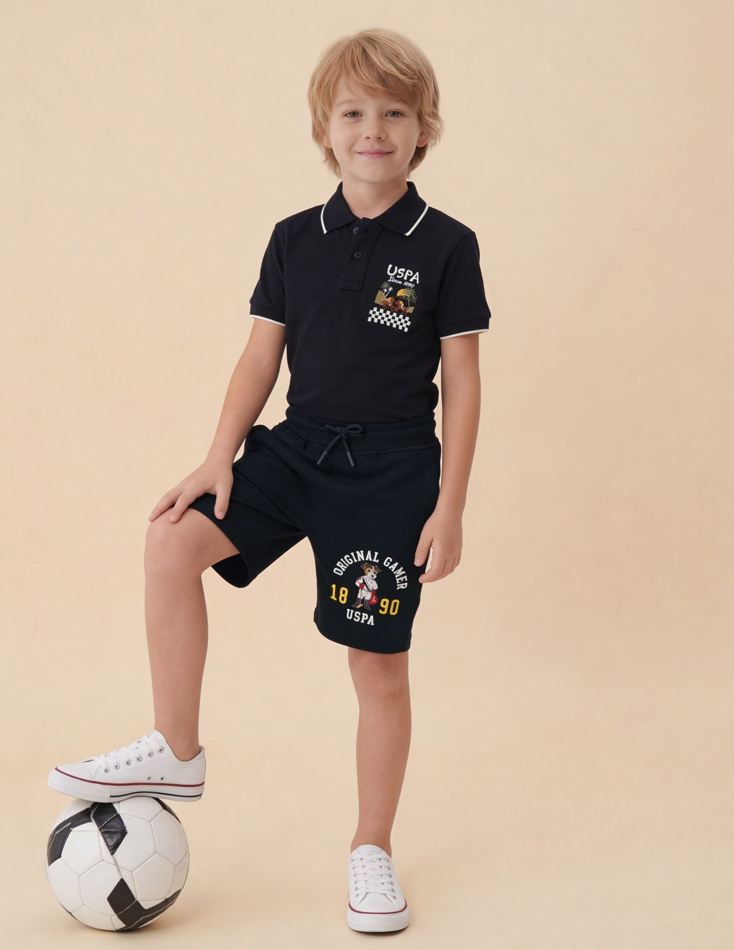 Graphic Printed Regular Fit Shorts Navy - U.S. Polo Assn. India | Large
