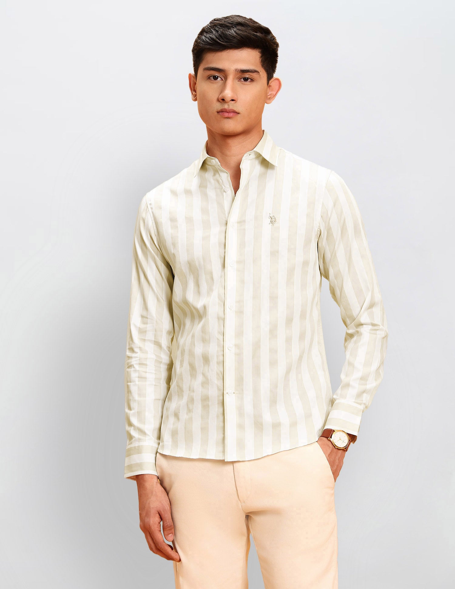 Vertical Striped Tailored Fit Shirt