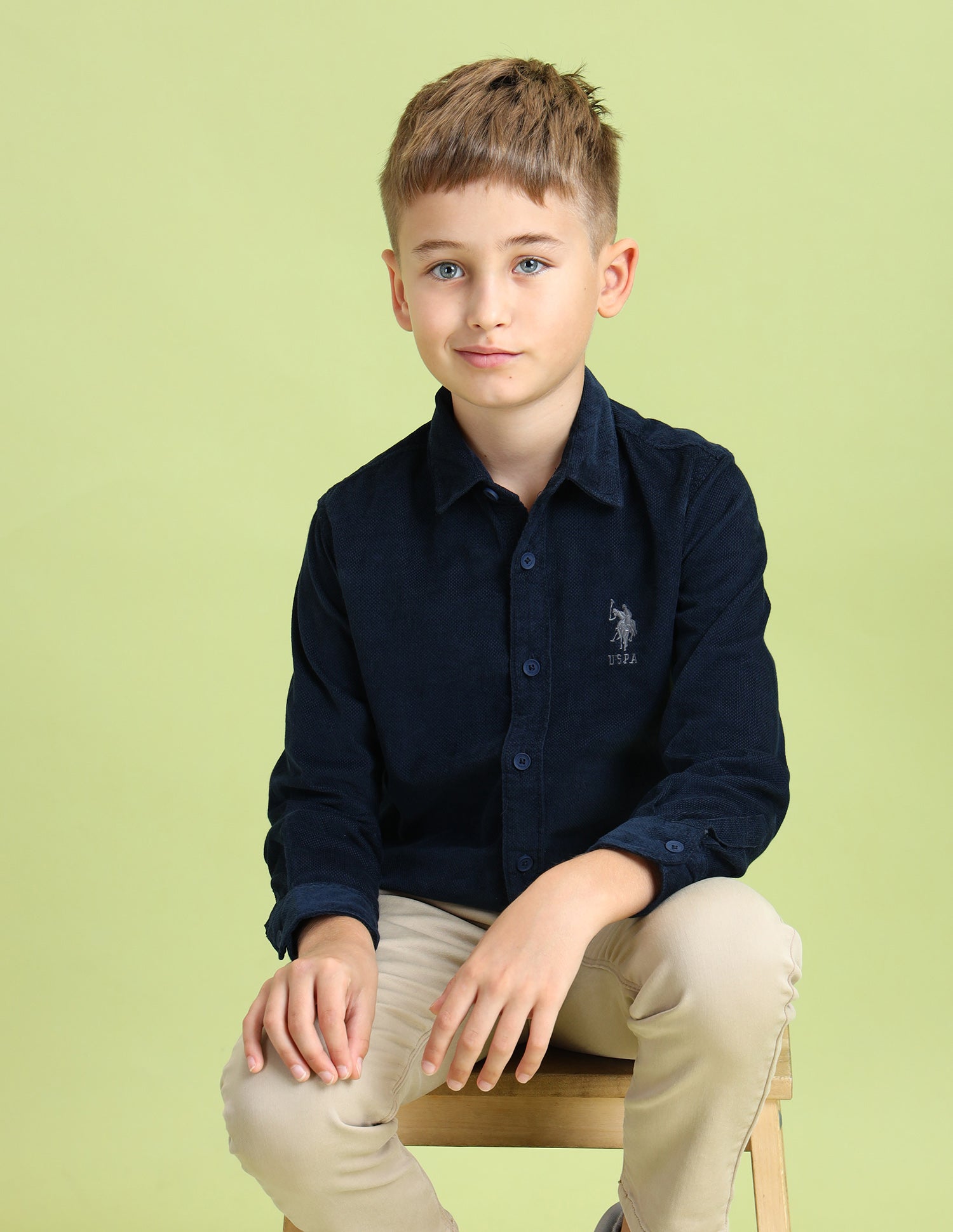Boys Textured Regular Fit Shirt