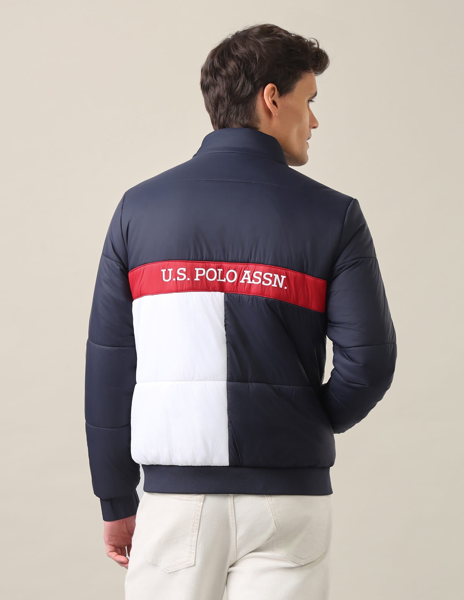 High Neck Colour Block Jacket