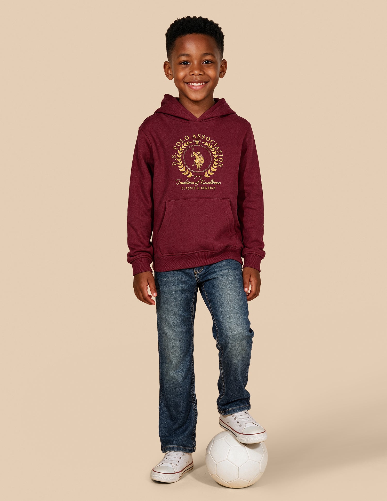 Brand Embroidered Regular Fit Sweatshirt Maroon - U.S. Polo Assn. India | Large