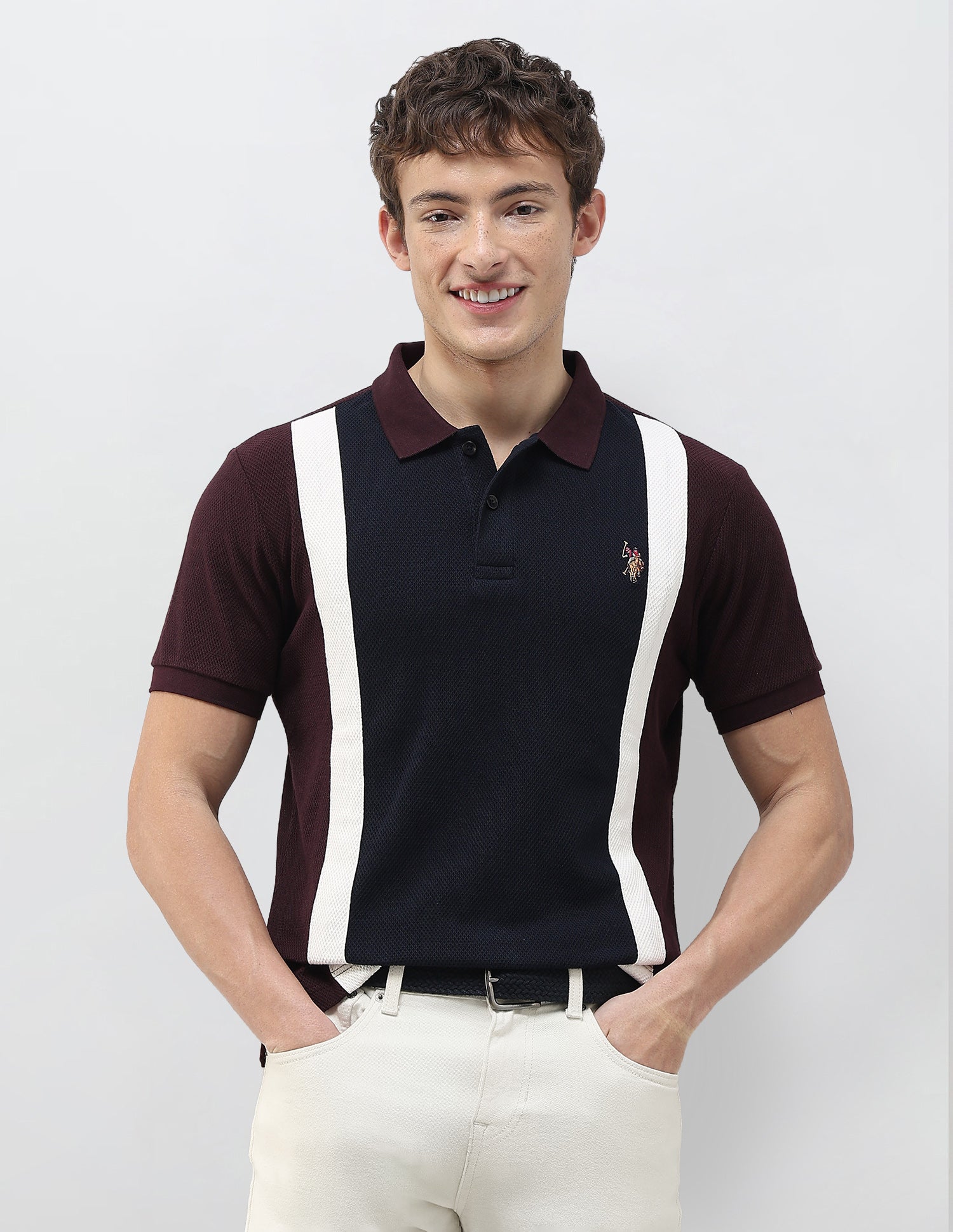 Colourblocked Muscle Fit Polo Shirt