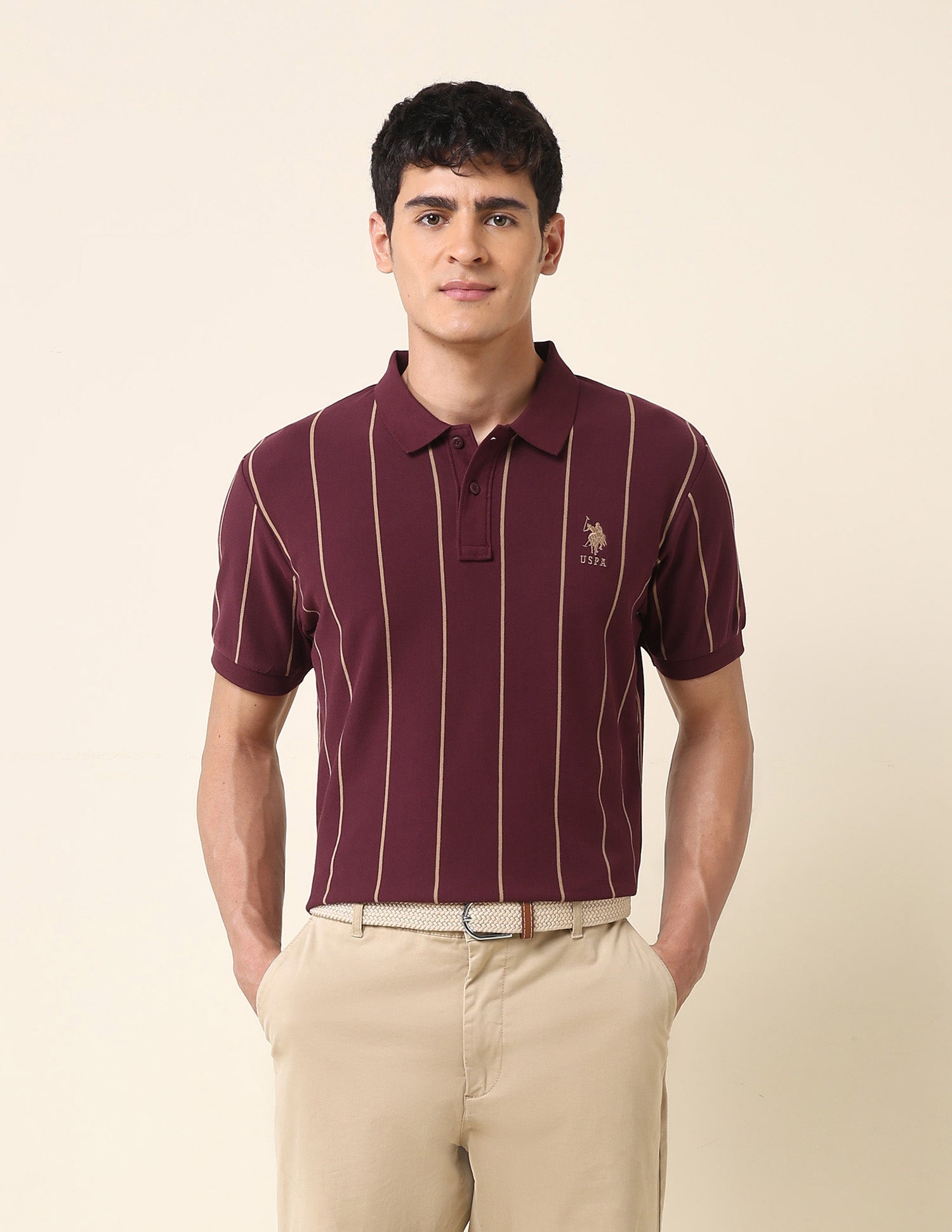 Vertical Striped Classic Polo Shirt