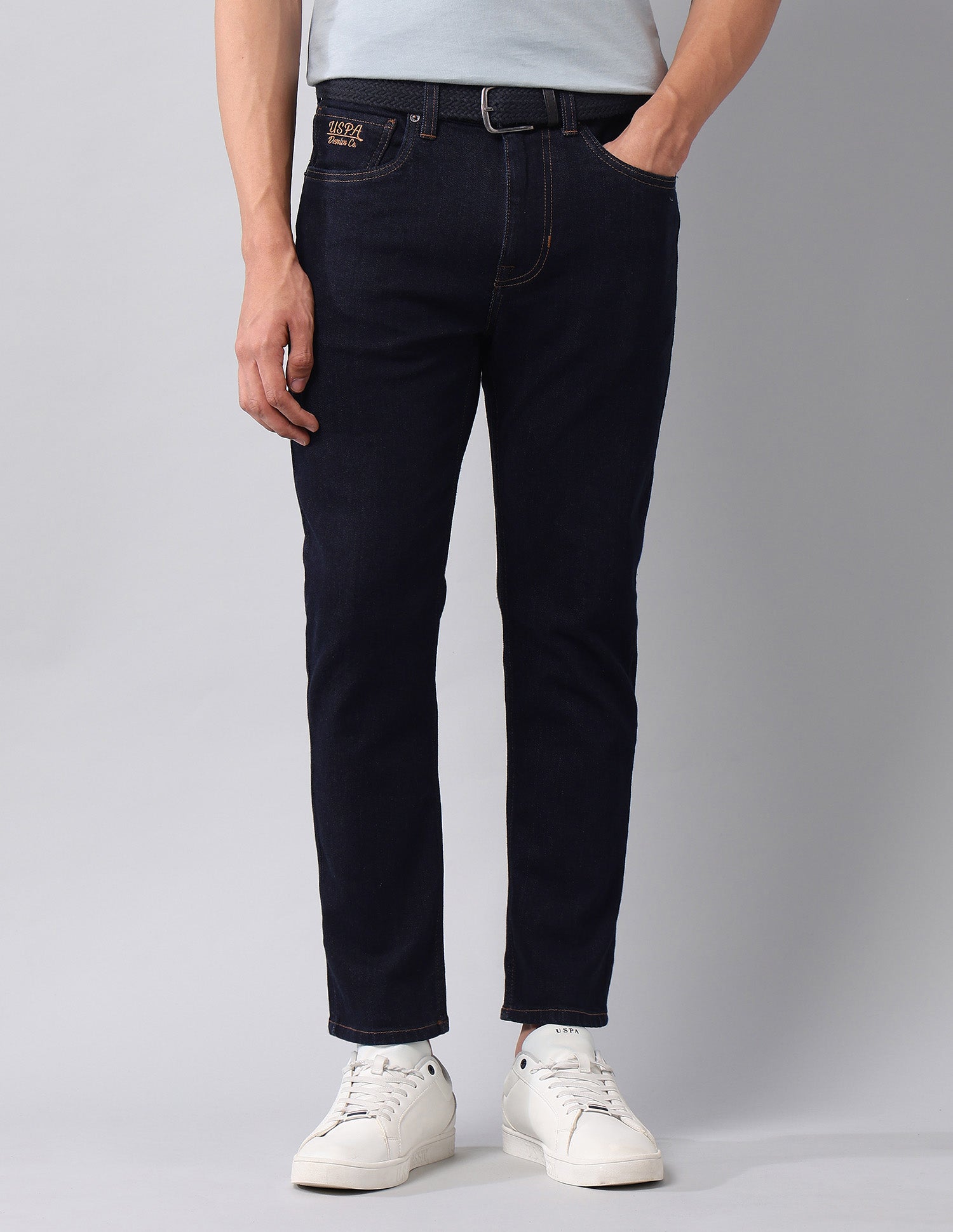 Cole Comfort Cropped Fit Blue Jeans Dark Blue - U.S. Polo Assn. India | Large