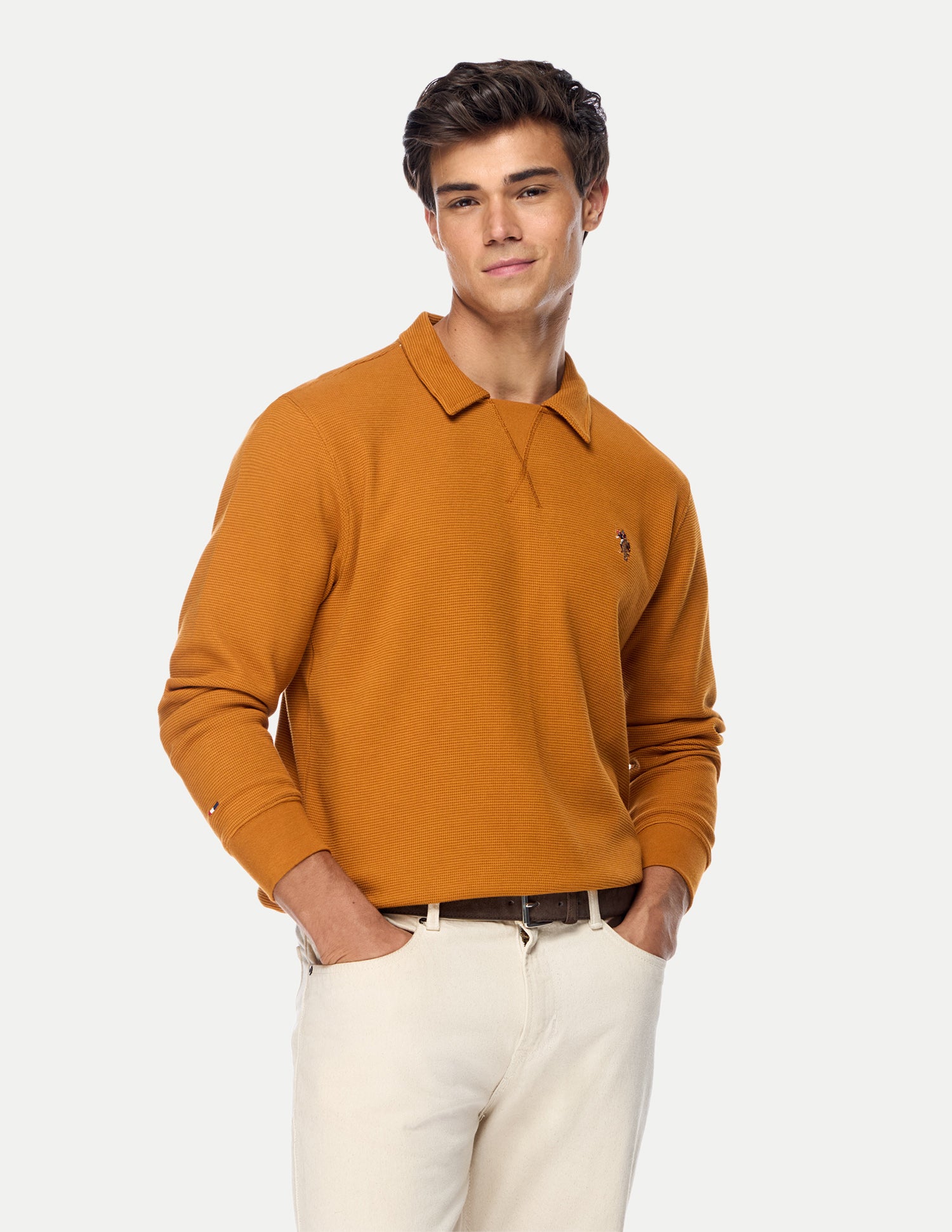 Solid Relaxed Fit Sweatshirt Orange - U.S. Polo Assn. India | Large