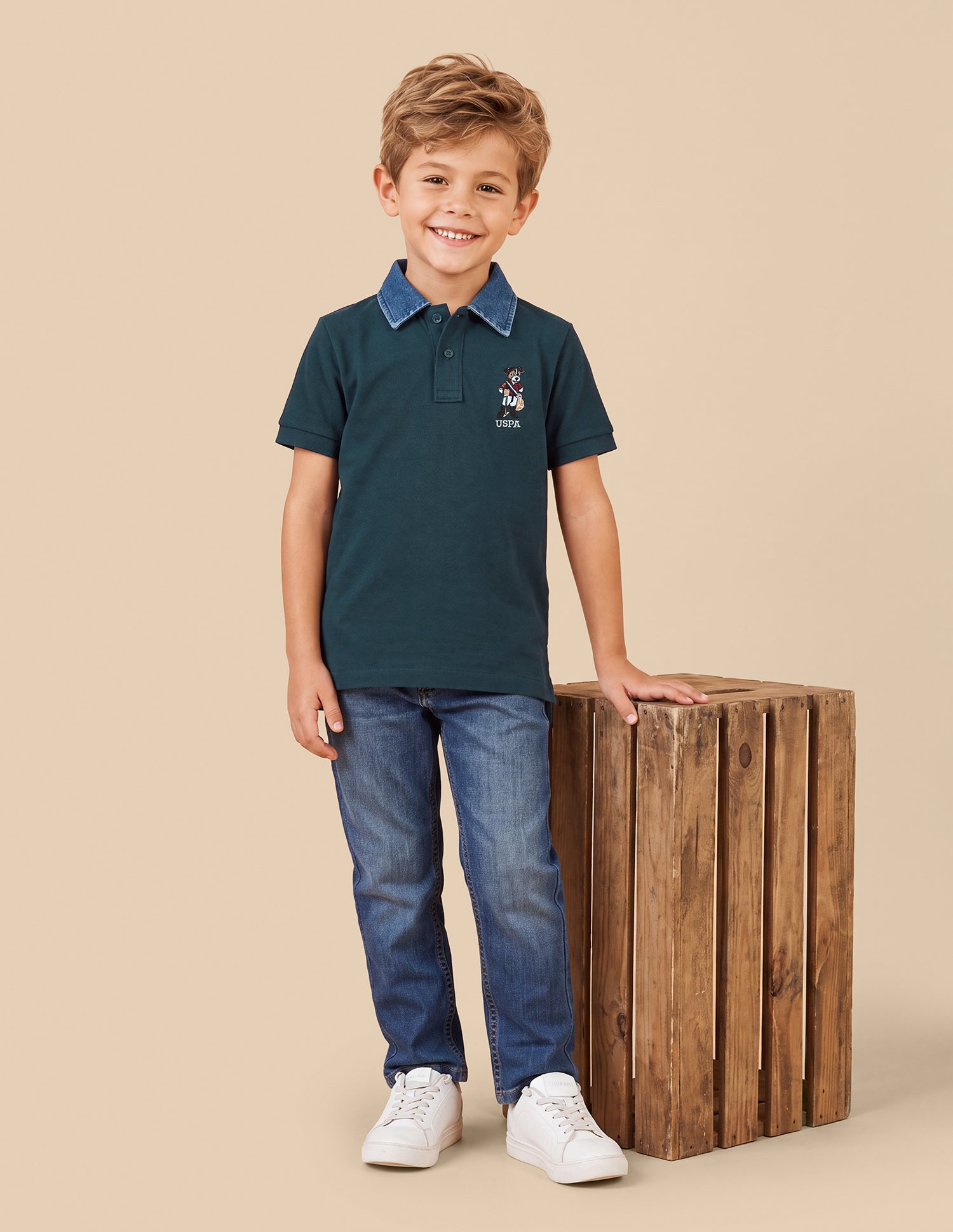 Solid Regular Fit Polo Shirt Teal - U.S. Polo Assn. India | Large