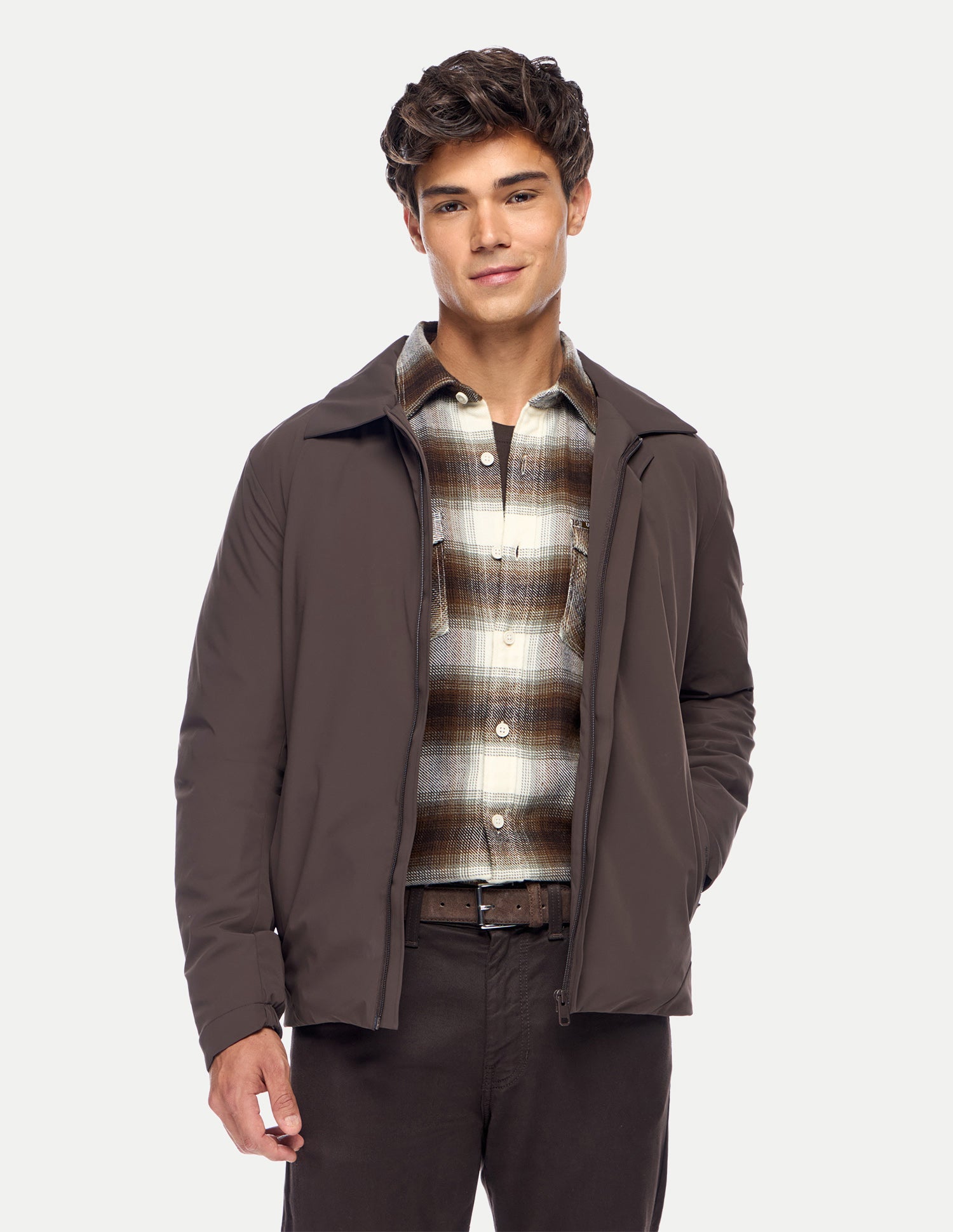 Solid Regular Fit Jacket Brown - U.S. Polo Assn. India | Large