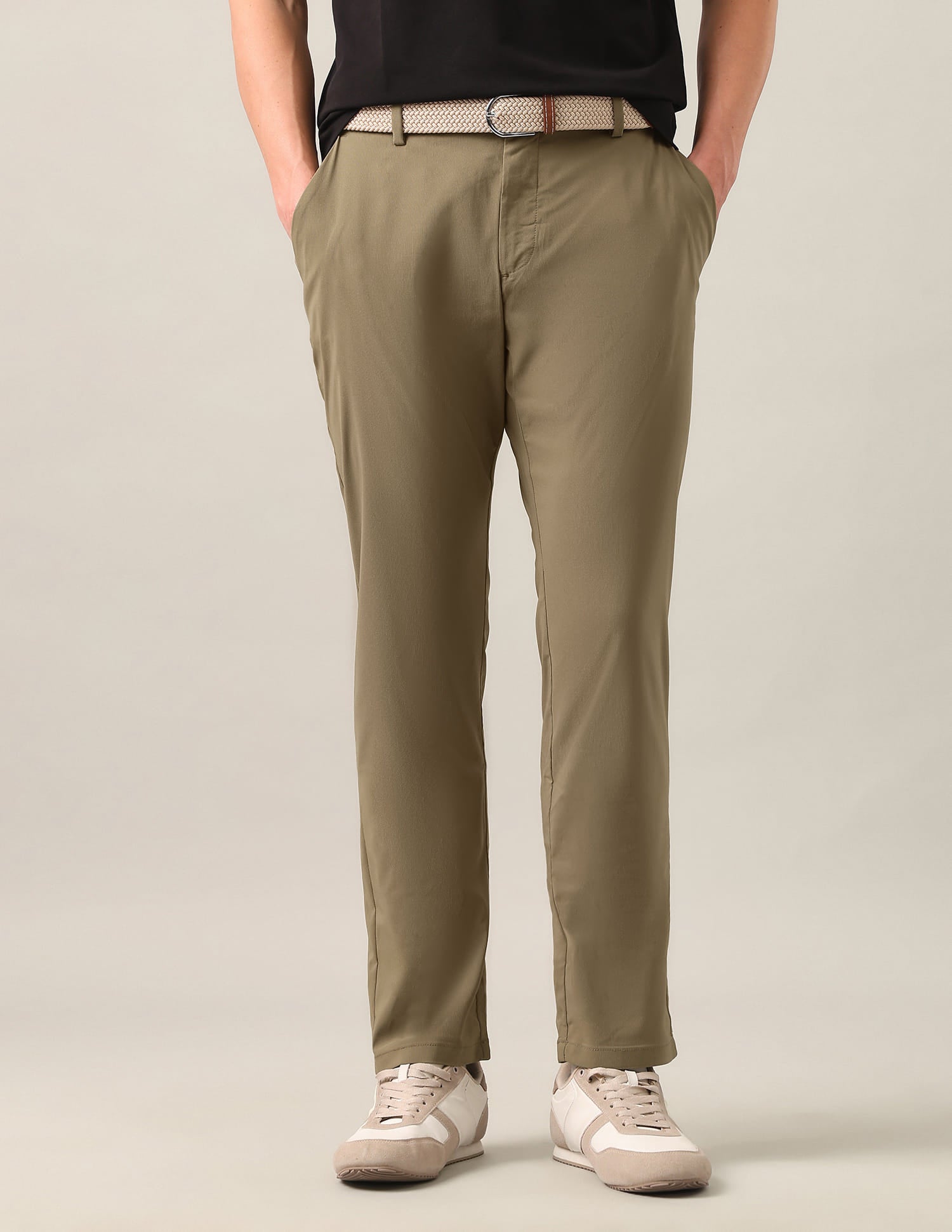 Austin Trim Regular Fit Mid Rise Trousers Brown - U.S. Polo Assn. India | Large