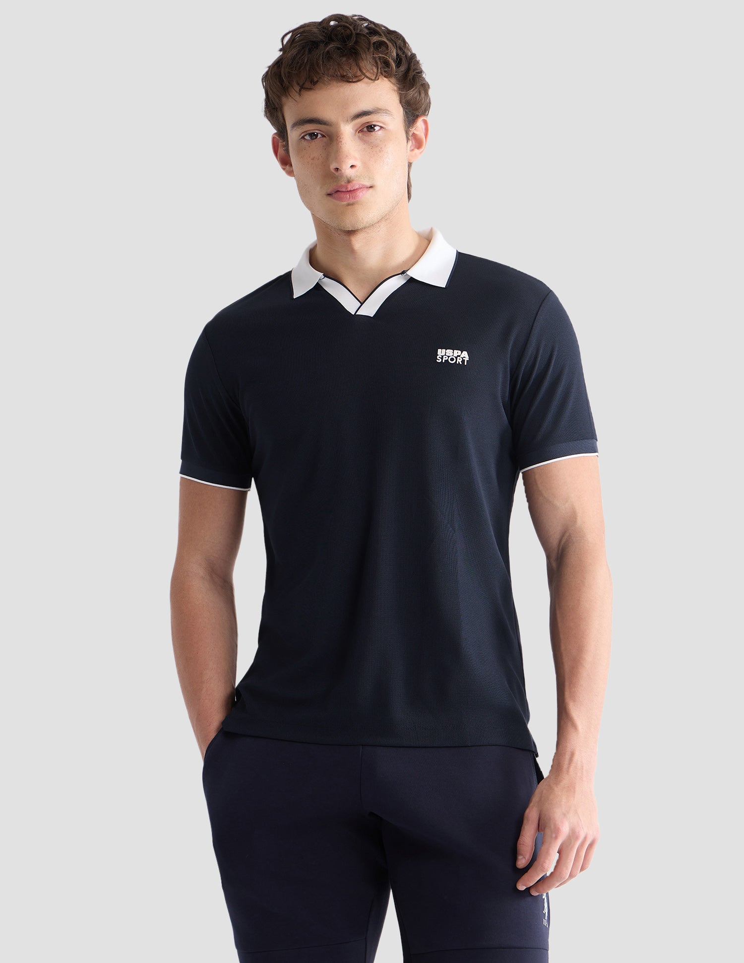 Solid Slim Fit Active Polo Shirt