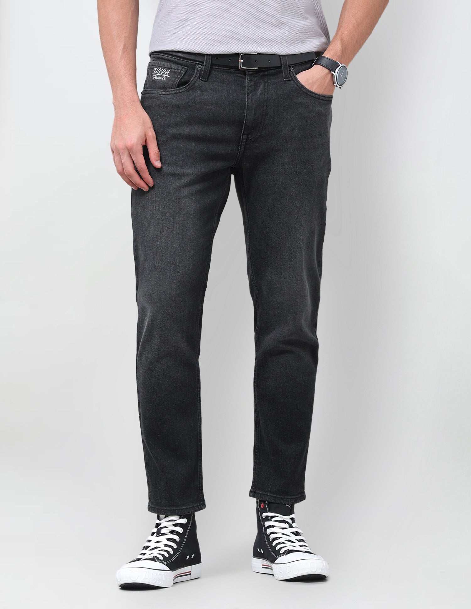Cole Comfort Cropped Fit Black Jeans
