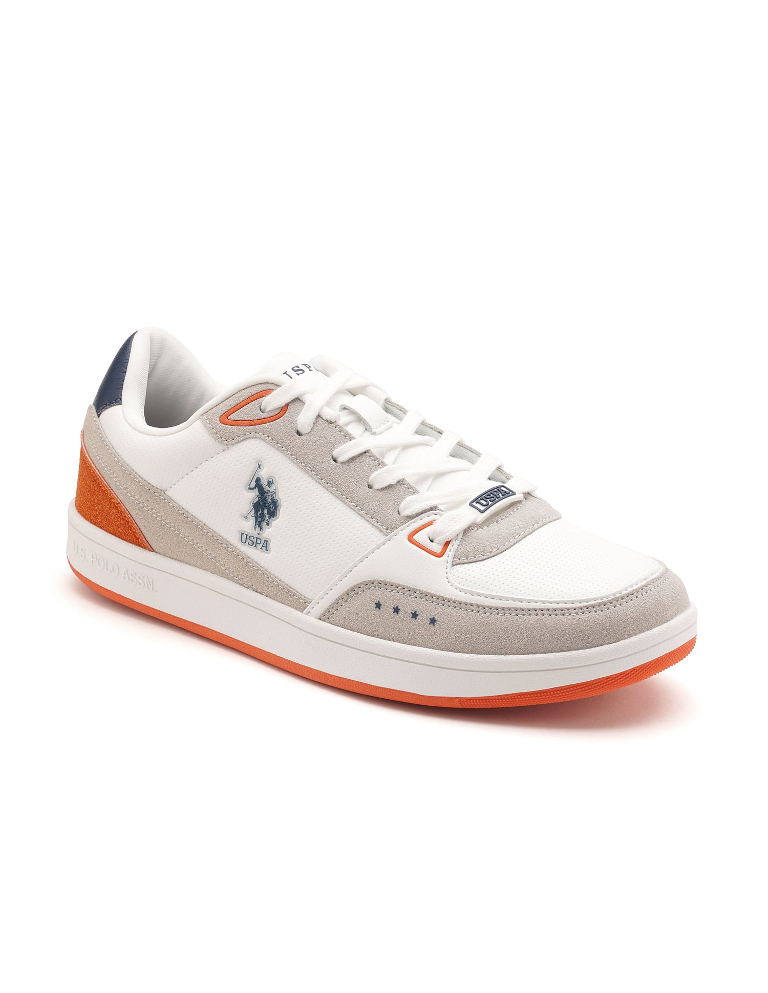 Men Landwin Orange Retro Court Sneakers Orange - U.S. Polo Assn. India | Large