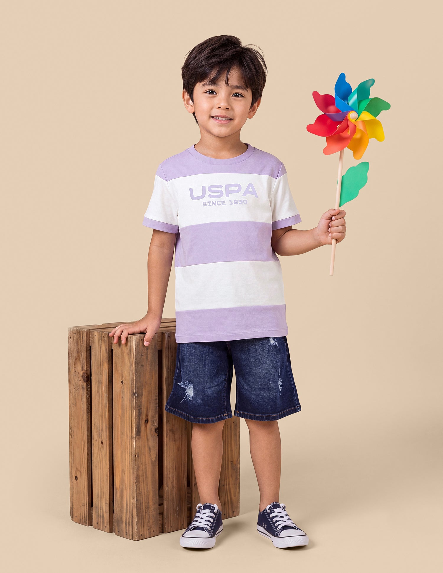 Brand Printed Regular Fit T-Shirt Light Purple - U.S. Polo Assn. India | Large