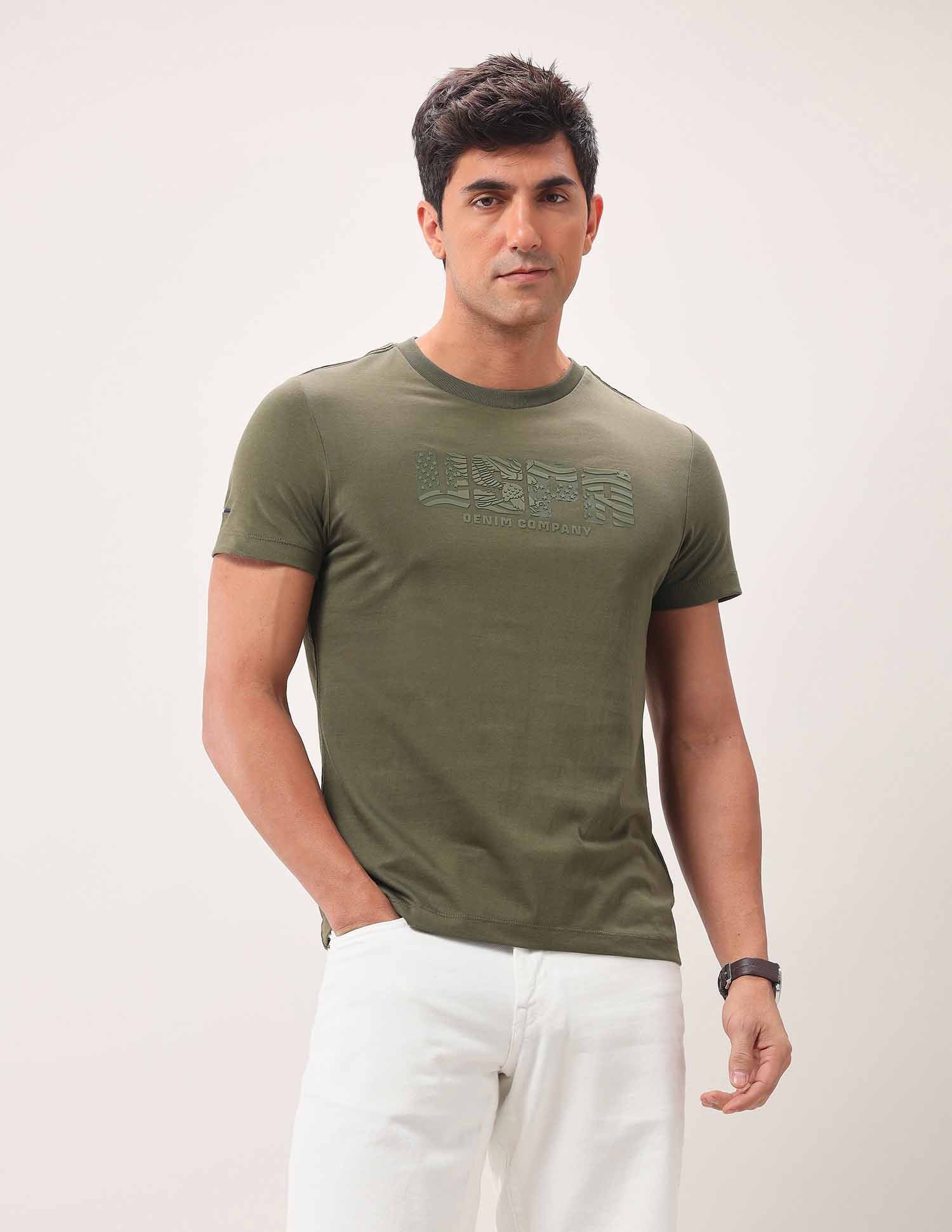 Brand Printed Muscle Fit T-Shirt