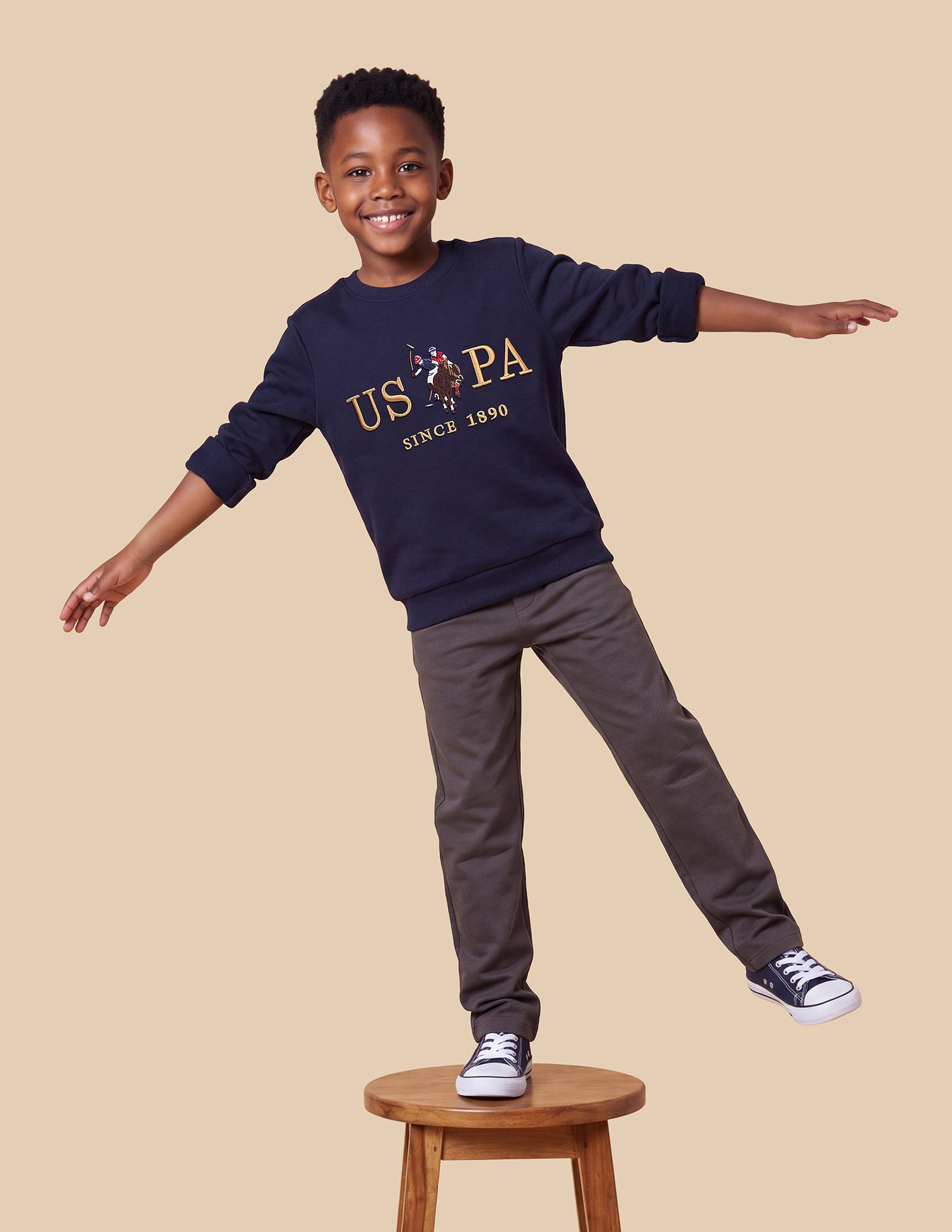 Brand Embroidered Regular Fit Sweatshirt Navy - U.S. Polo Assn. India | Large