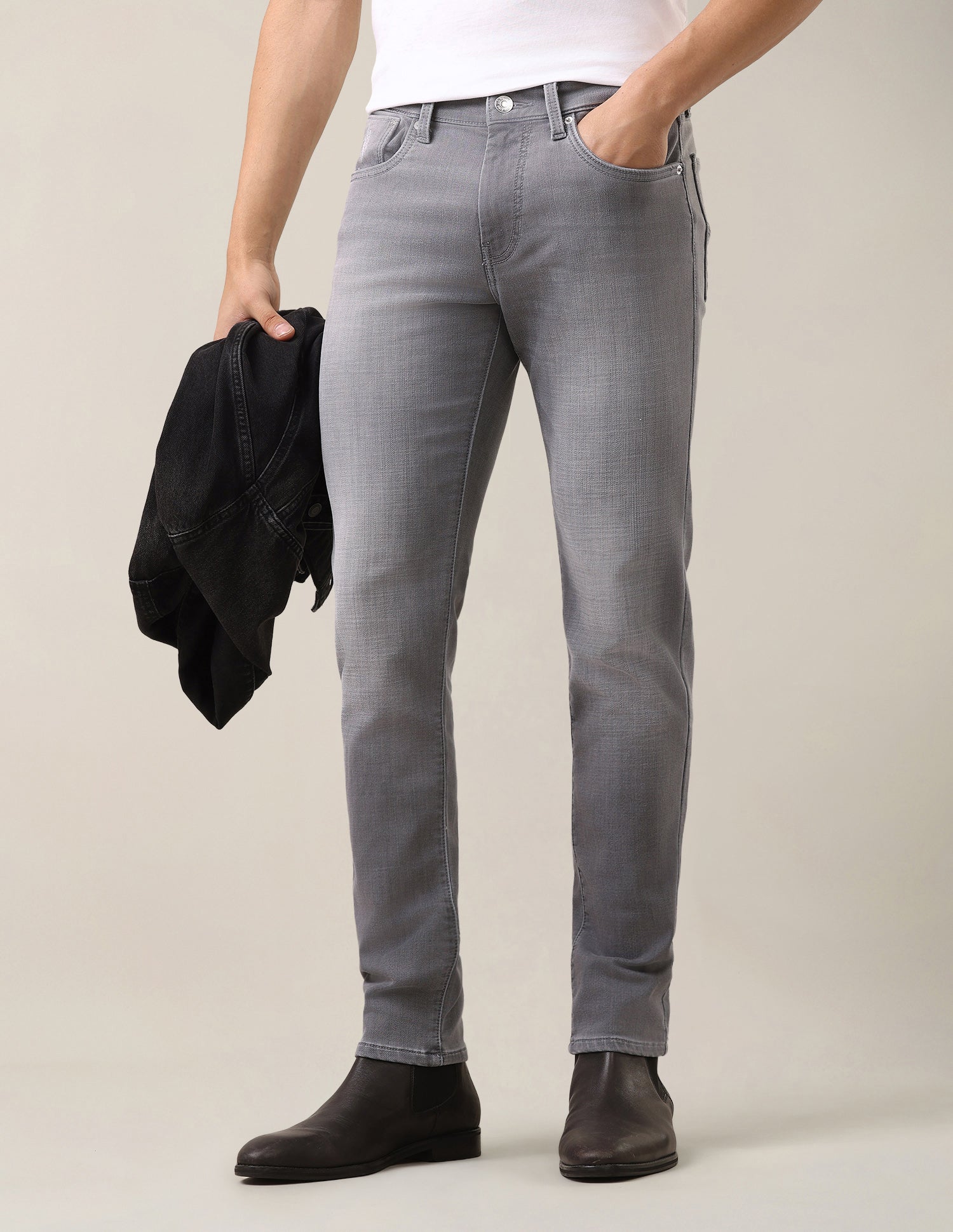 Brandon Slim-Tapered Fit Grey Jeans Grey - U.S. Polo Assn. India | Large