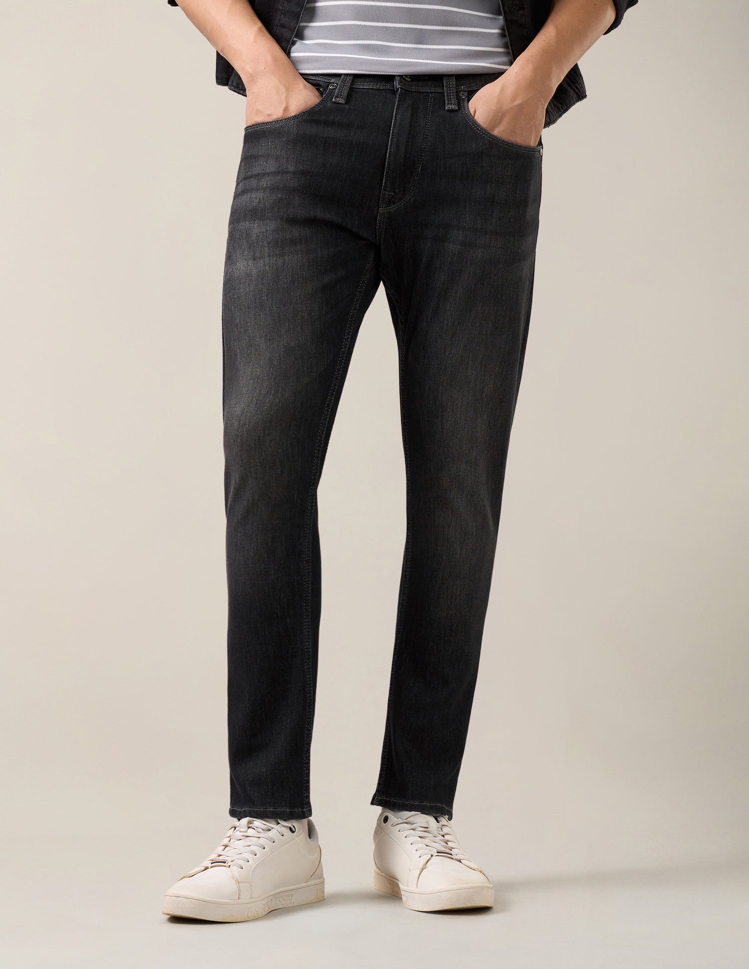 Henry Tapered Fit Black Jeans Black - U.S. Polo Assn. India | Large