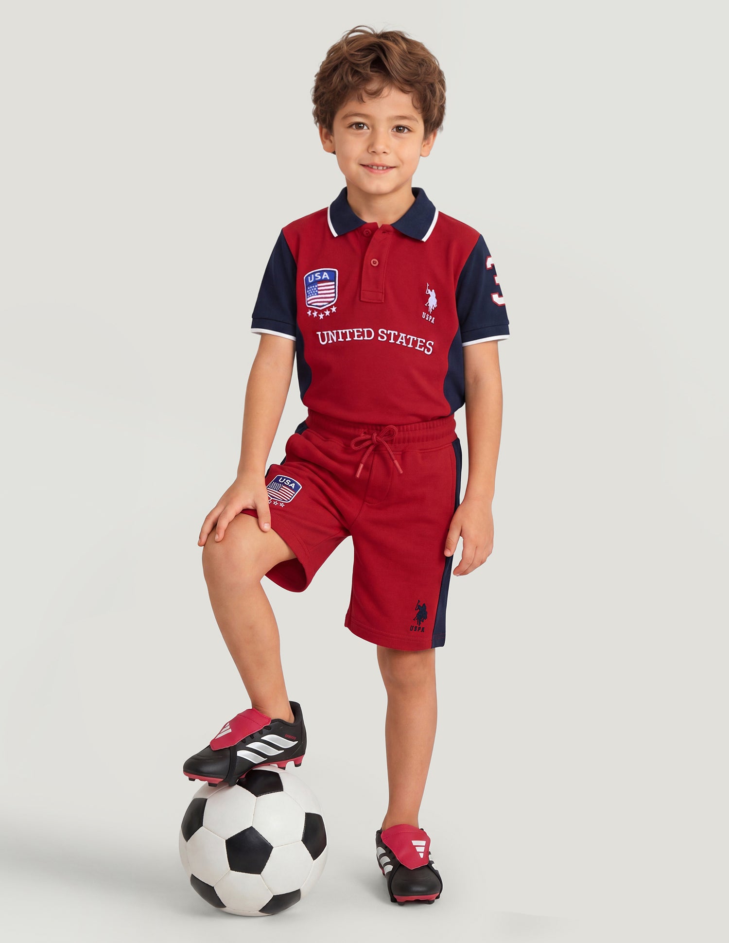 Mid Rise Solid Shorts Red - U.S. Polo Assn. India | Large