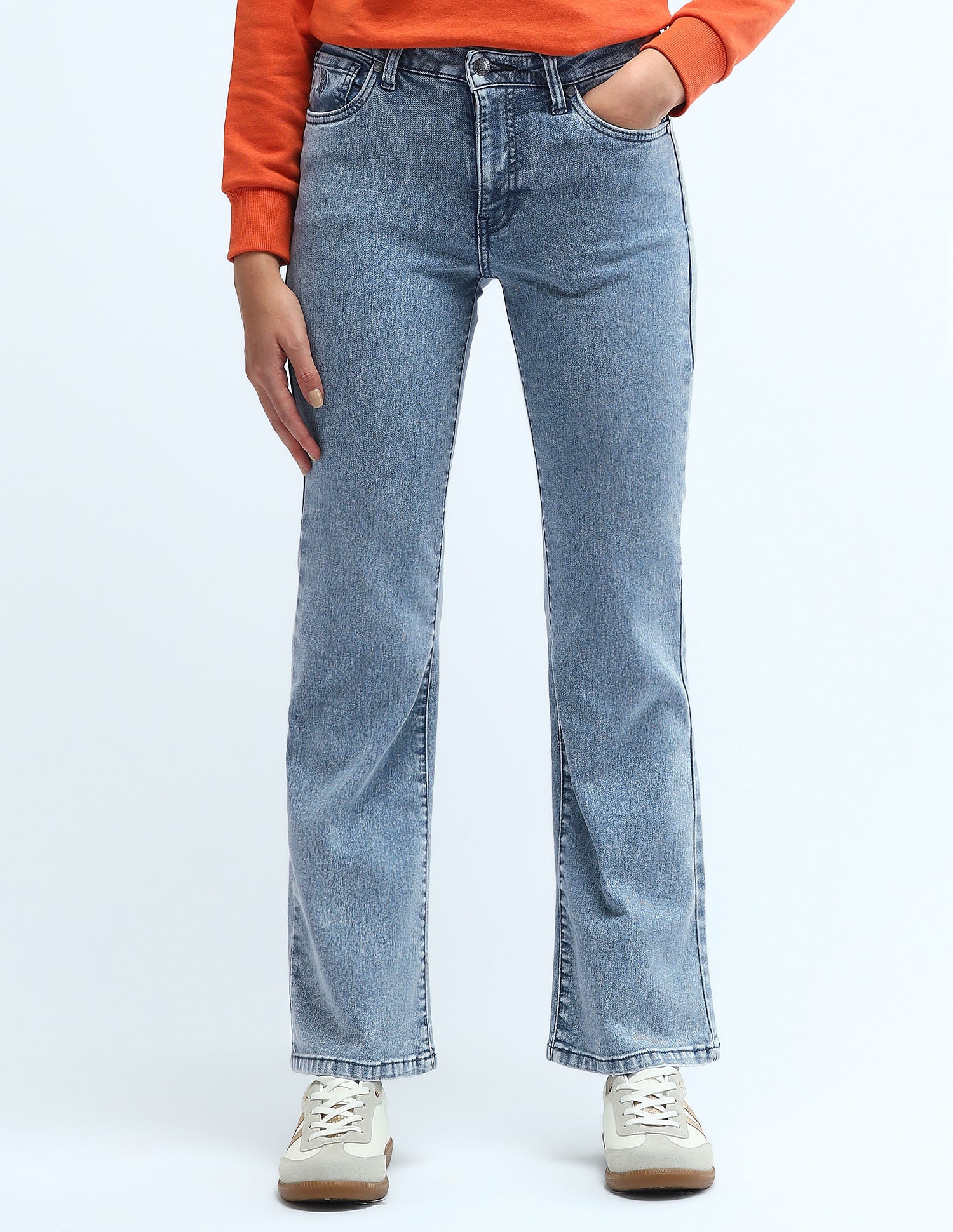 Mid Rise Regular Bootcut Jeans Blue - U.S. Polo Assn. India | Large