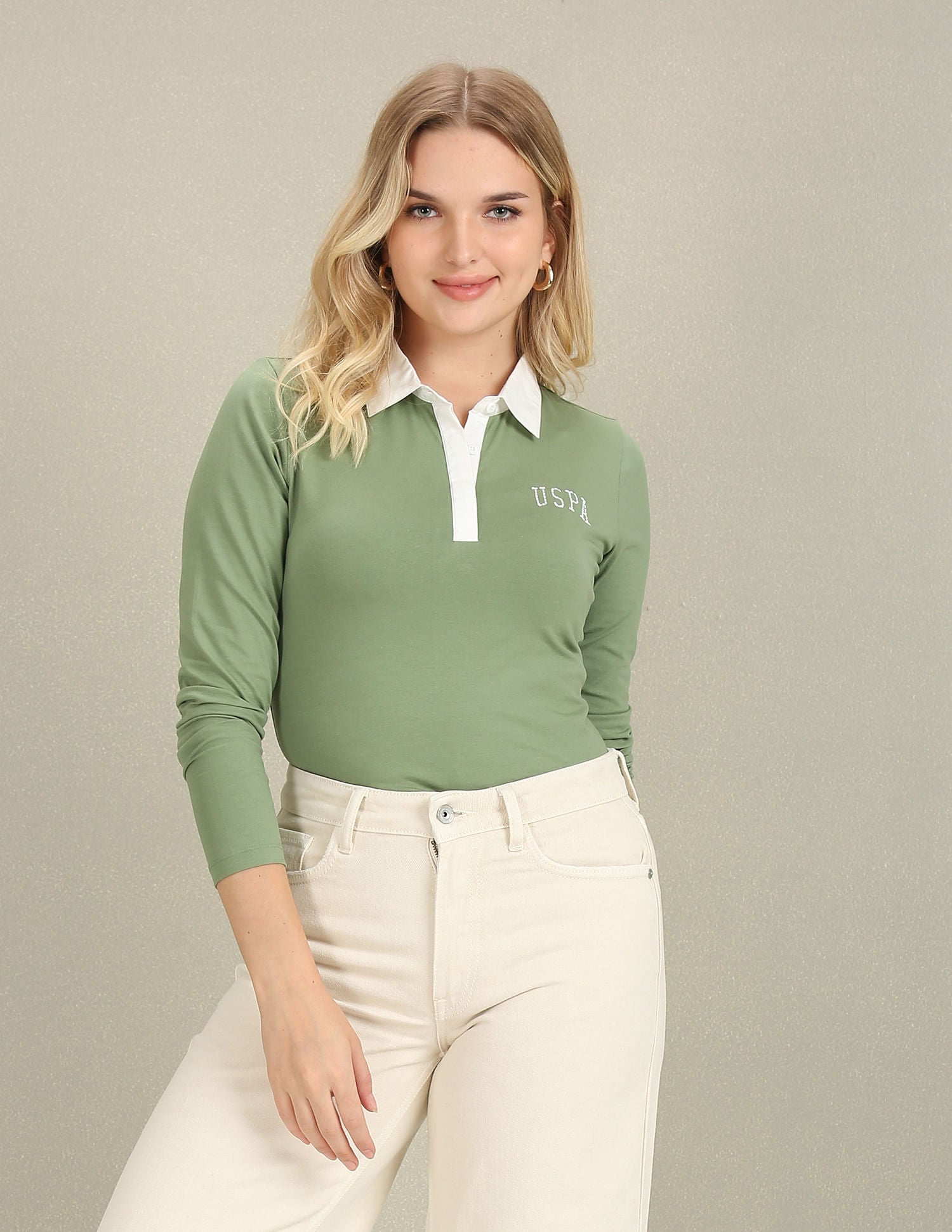 Long Sleeve Vented Hem Polo Shirt Green - U.S. POLO ASSN. | Large