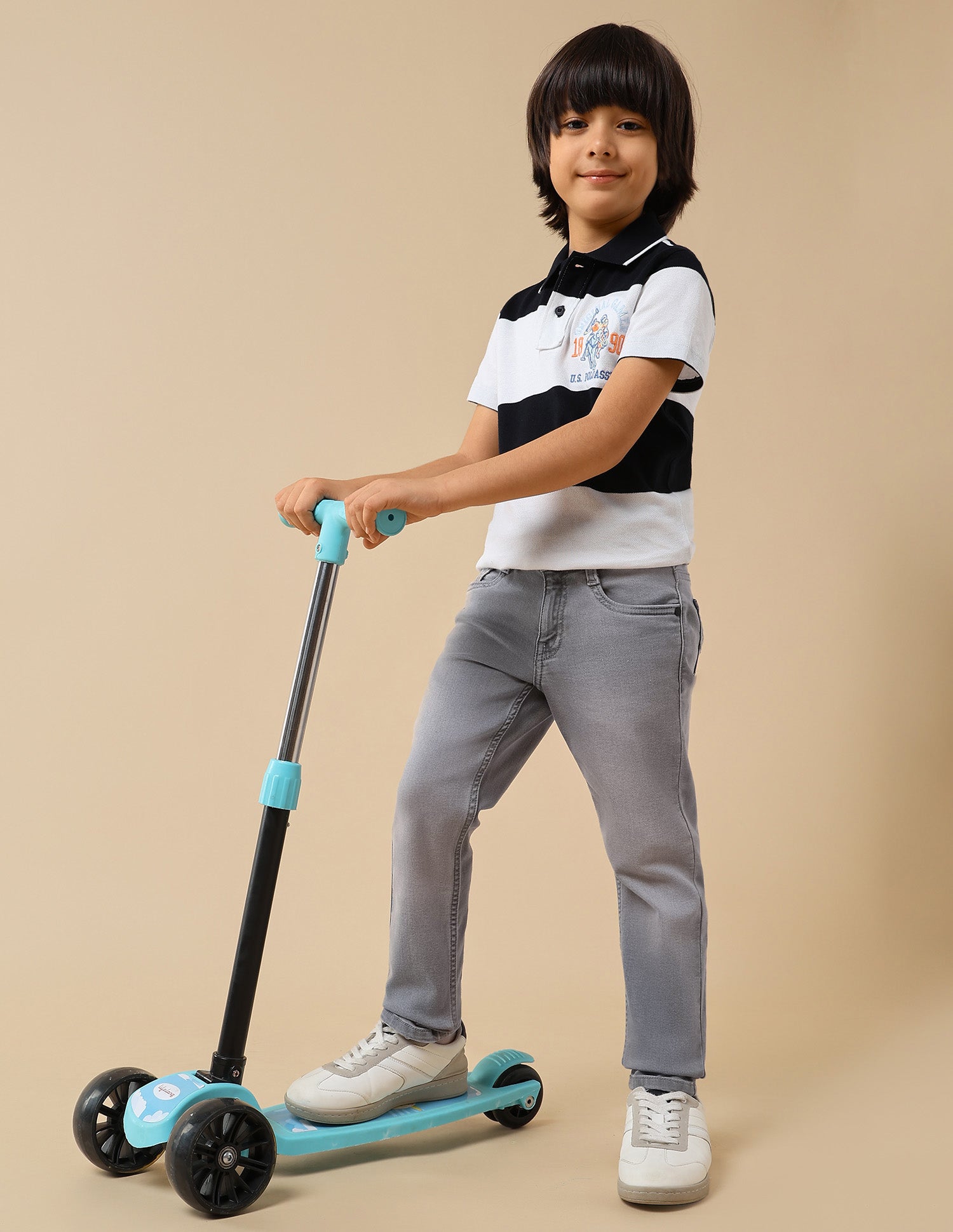 Boys Slim Fit Stone Washed Jeans