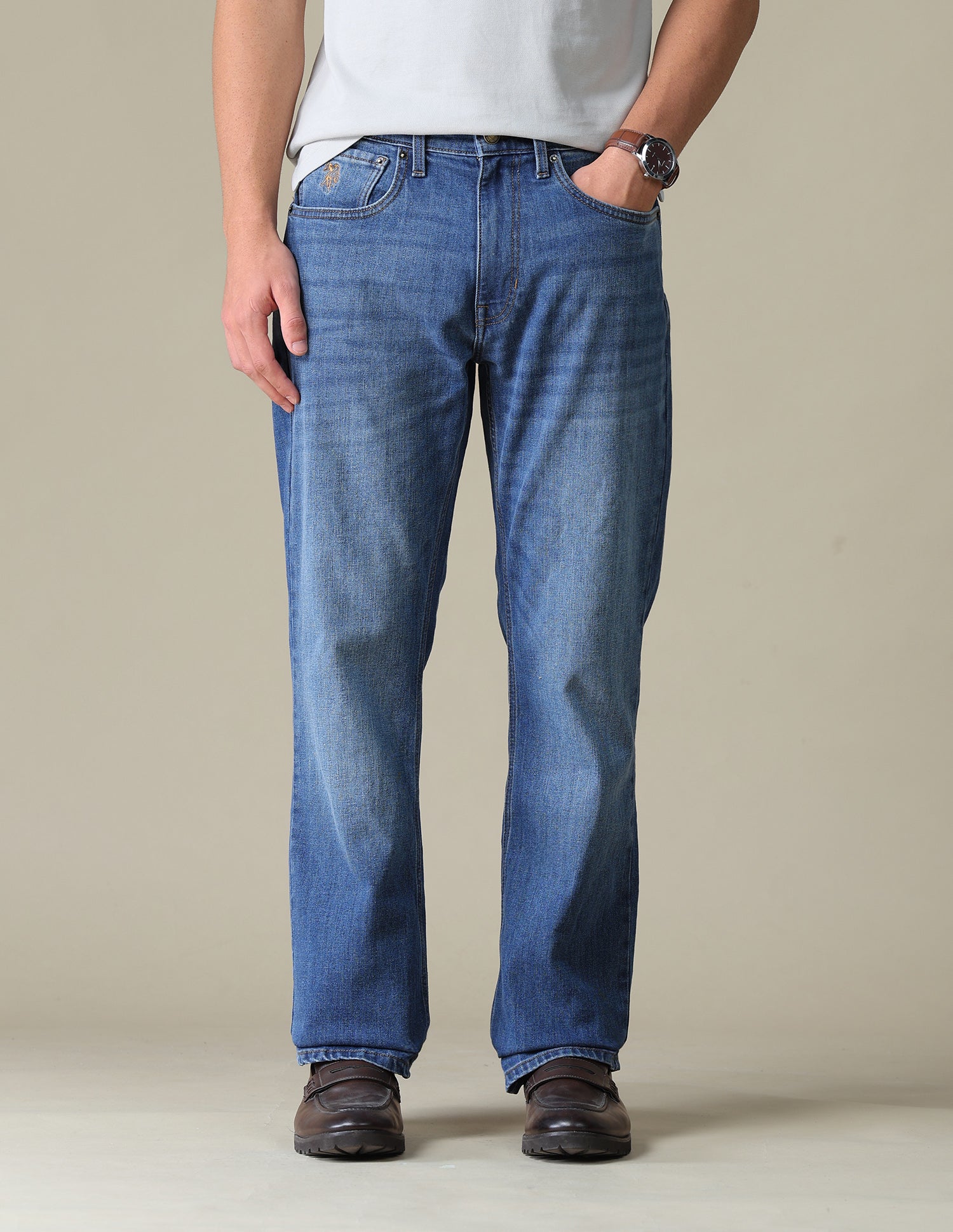 Connor Bootcut Fit Blue Jeans Mid Blue - U.S. Polo Assn. India | Large
