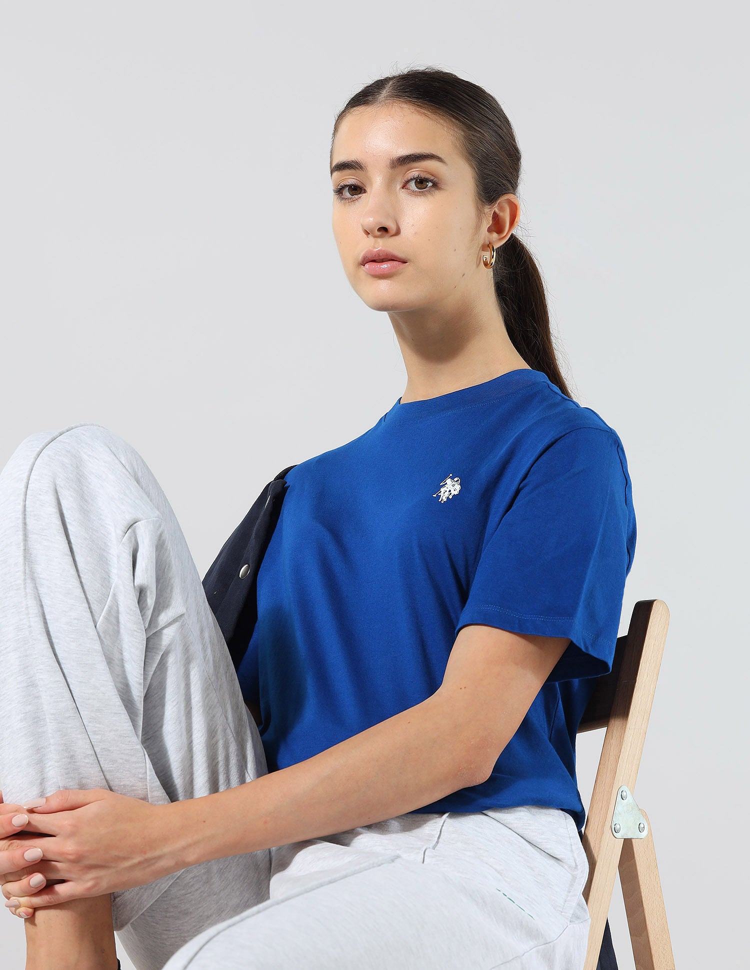 Boxy Fit Solid Lounge T-Shirt Bright Blue - U.S. POLO ASSN. | Large